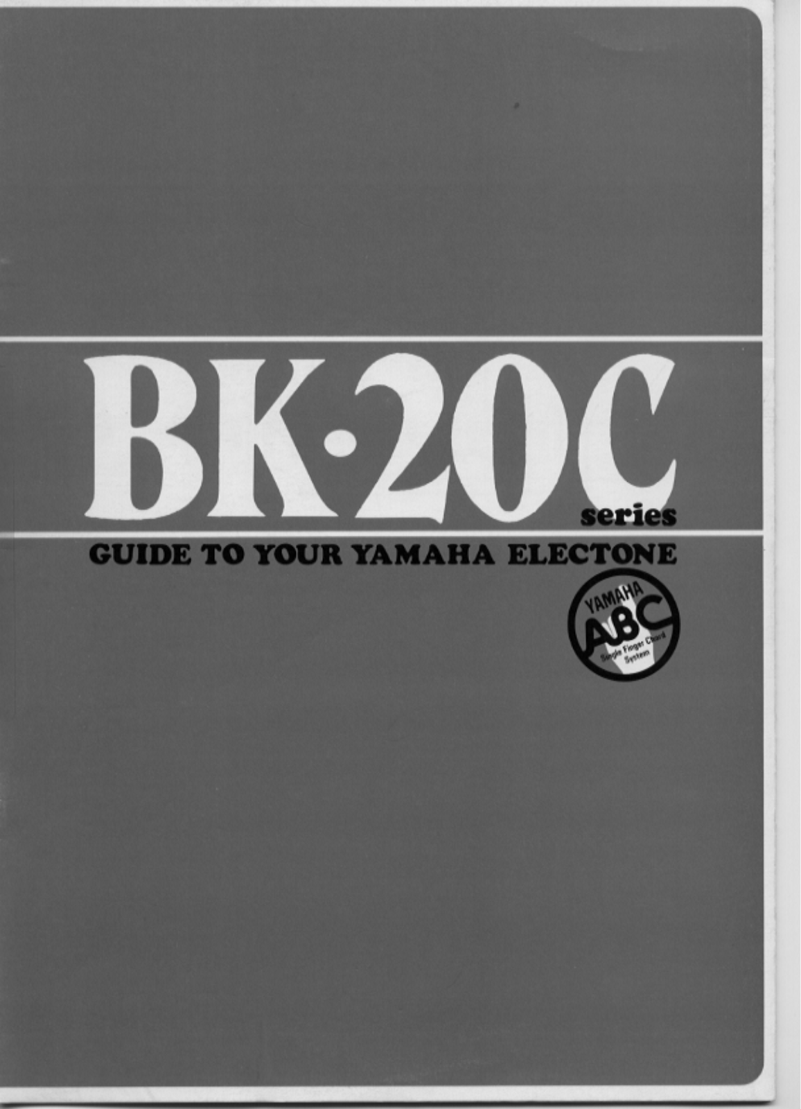 Yamaha BK-20C Owner's Manual