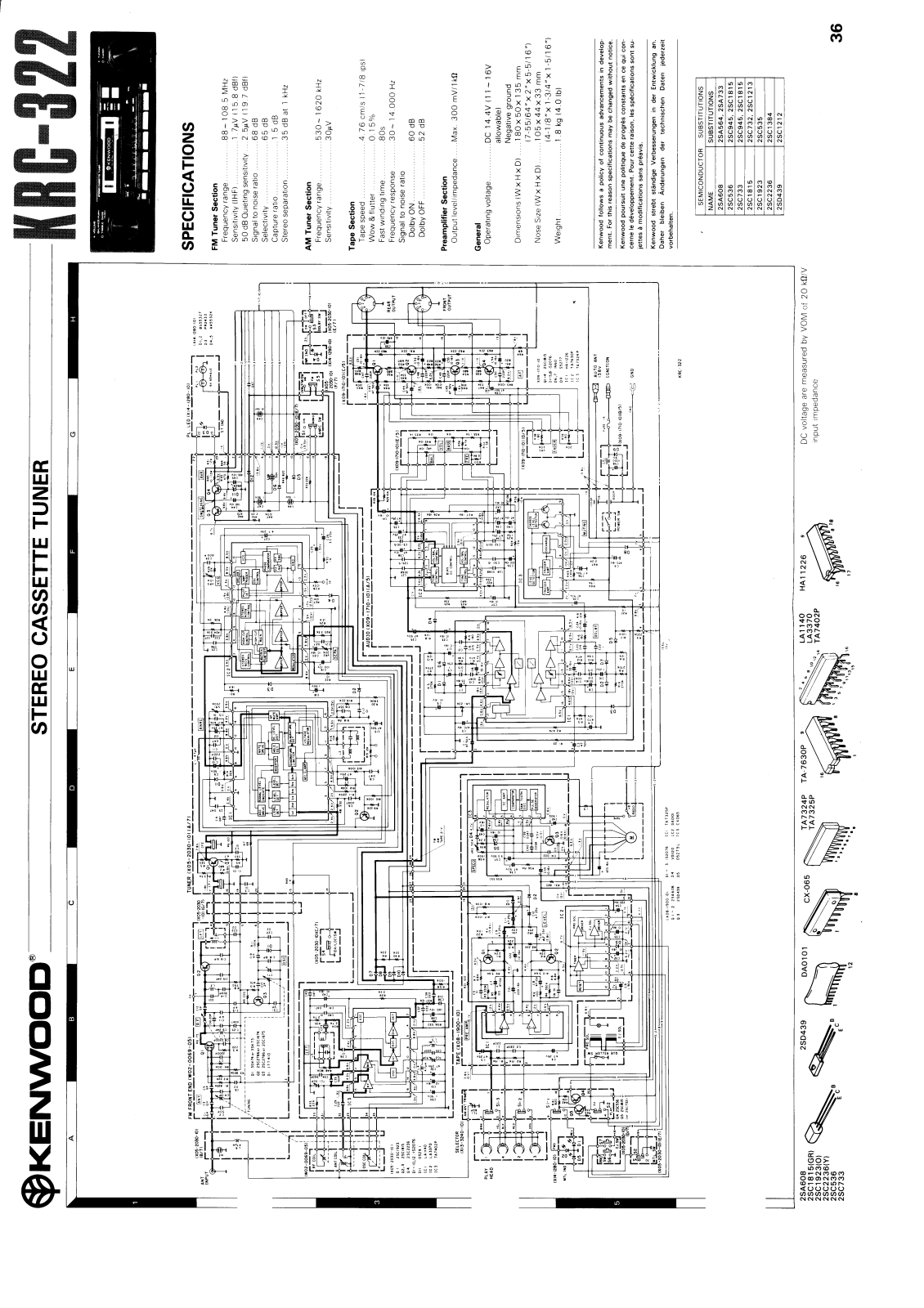 Kenwood KR-C322 Schematic