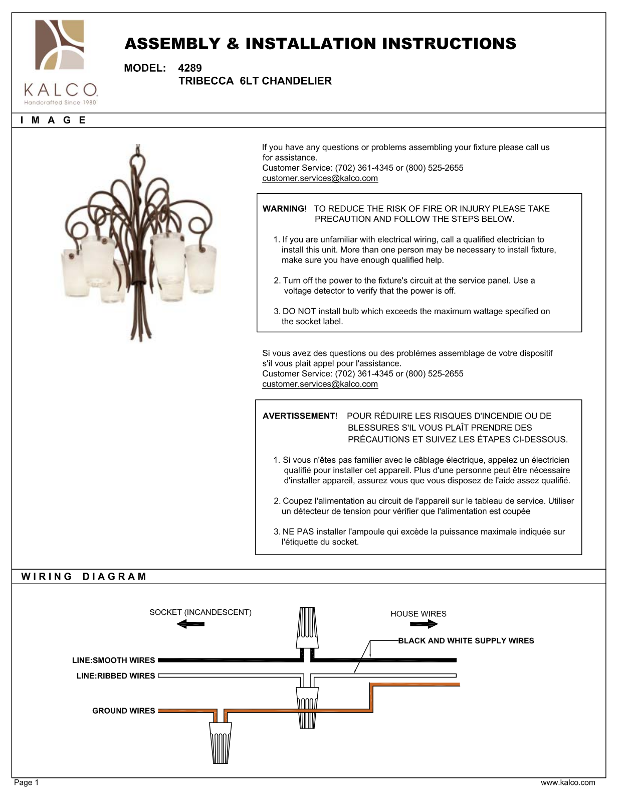 Kalco 4289PSANTQ, 4289PSFROST Assembly Guide - ManualMachine.com