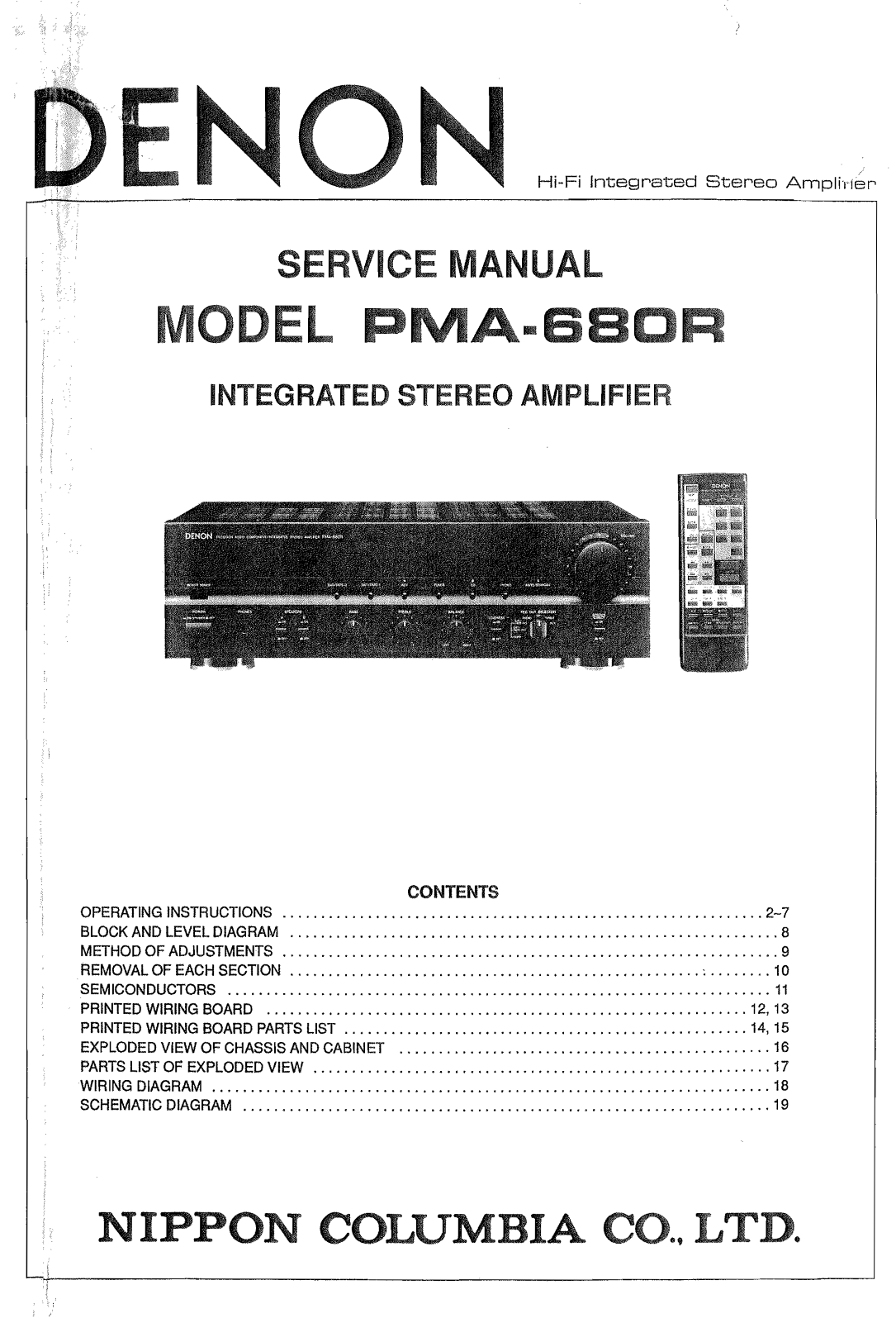 Denon PMA-680R Service Manual