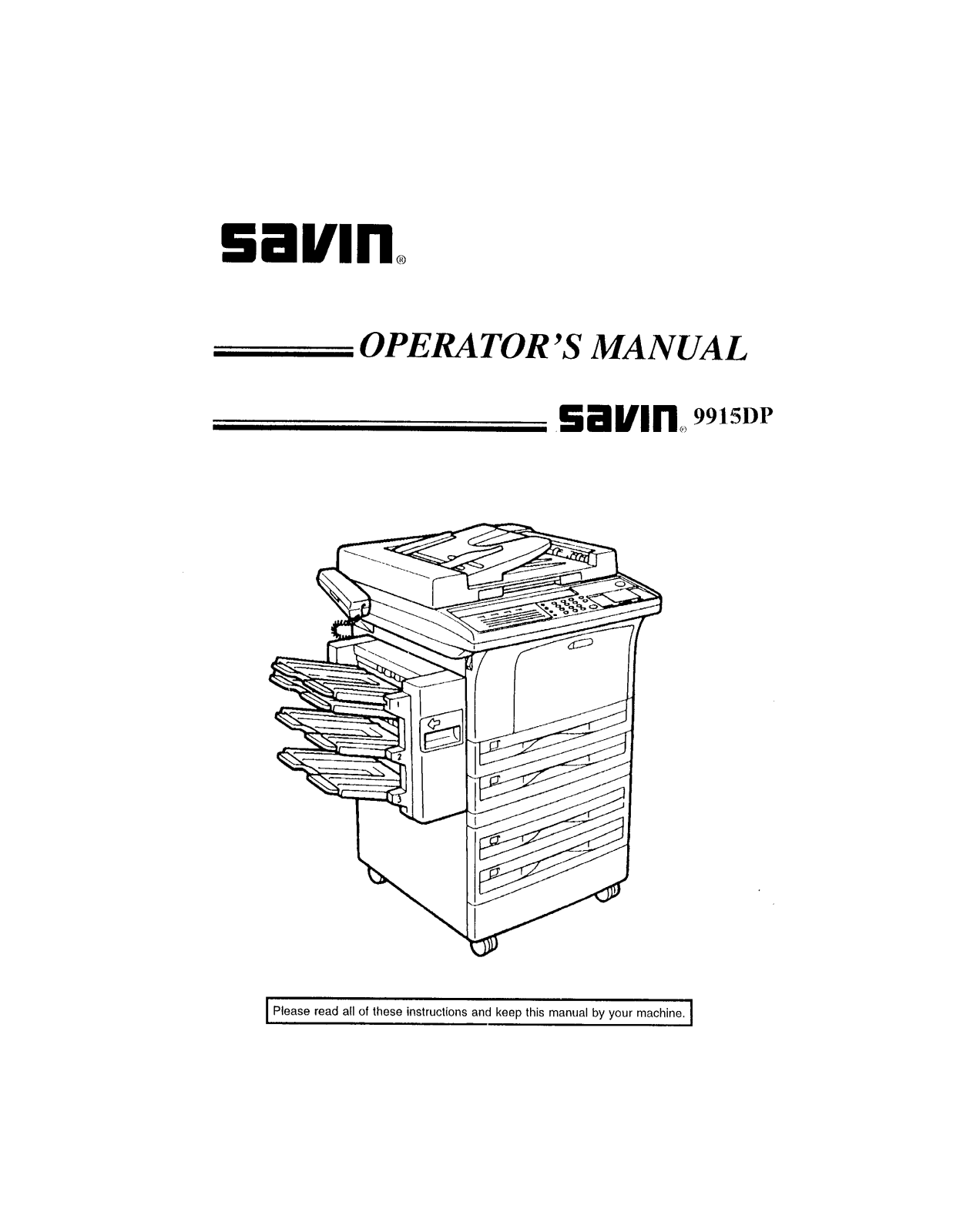 Savin 9915DP User Manual