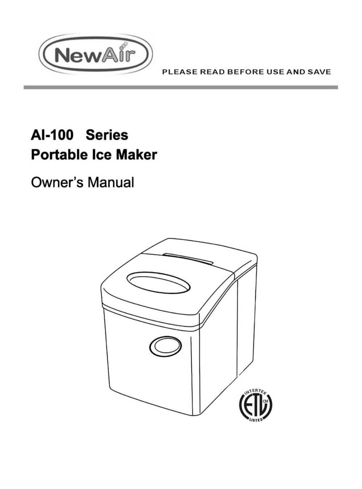 NewAir AI100SS User Manual