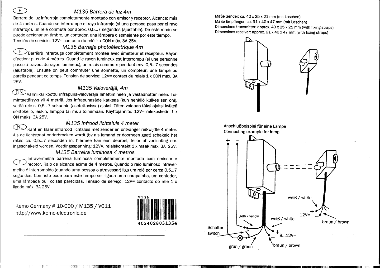 Kemo M135 User guide