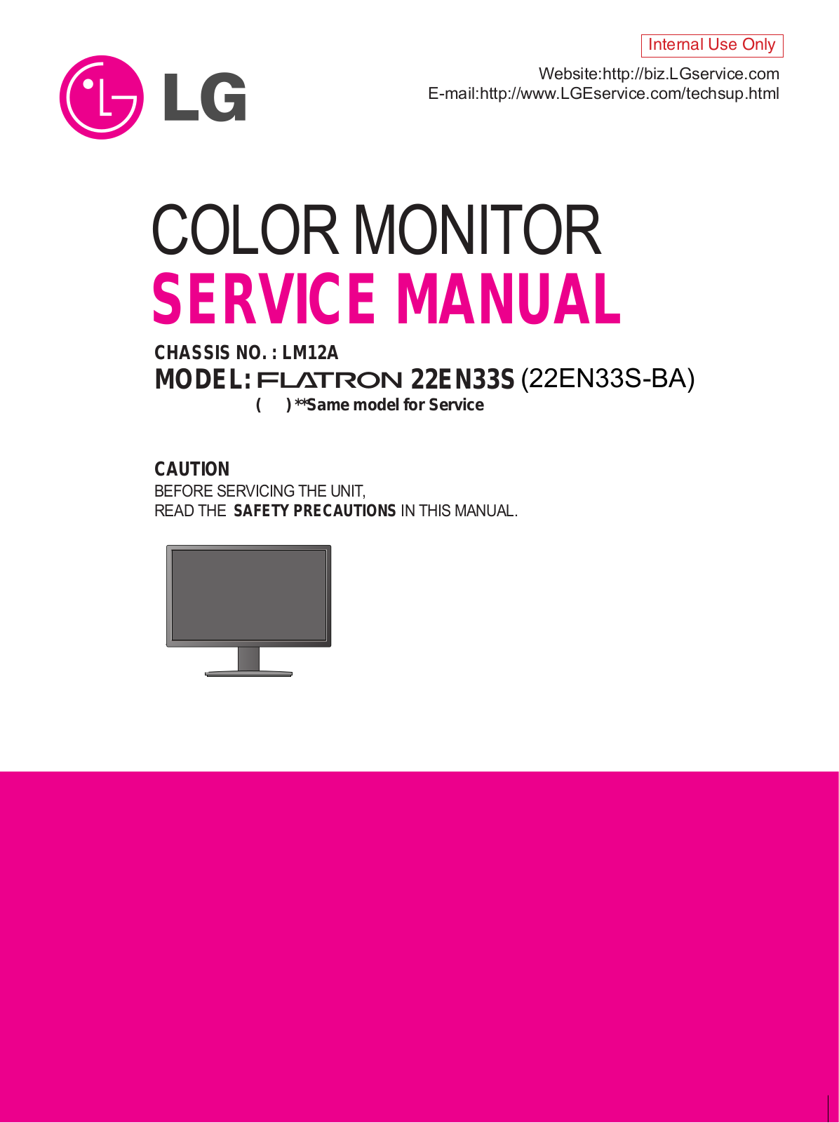 LG 22EN33S Service Manual