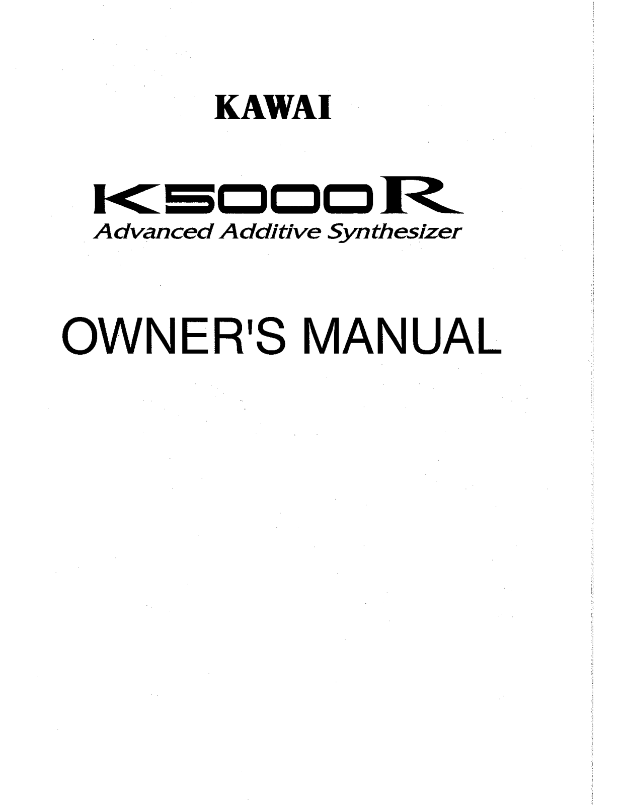 Kawai K5000R User Manual