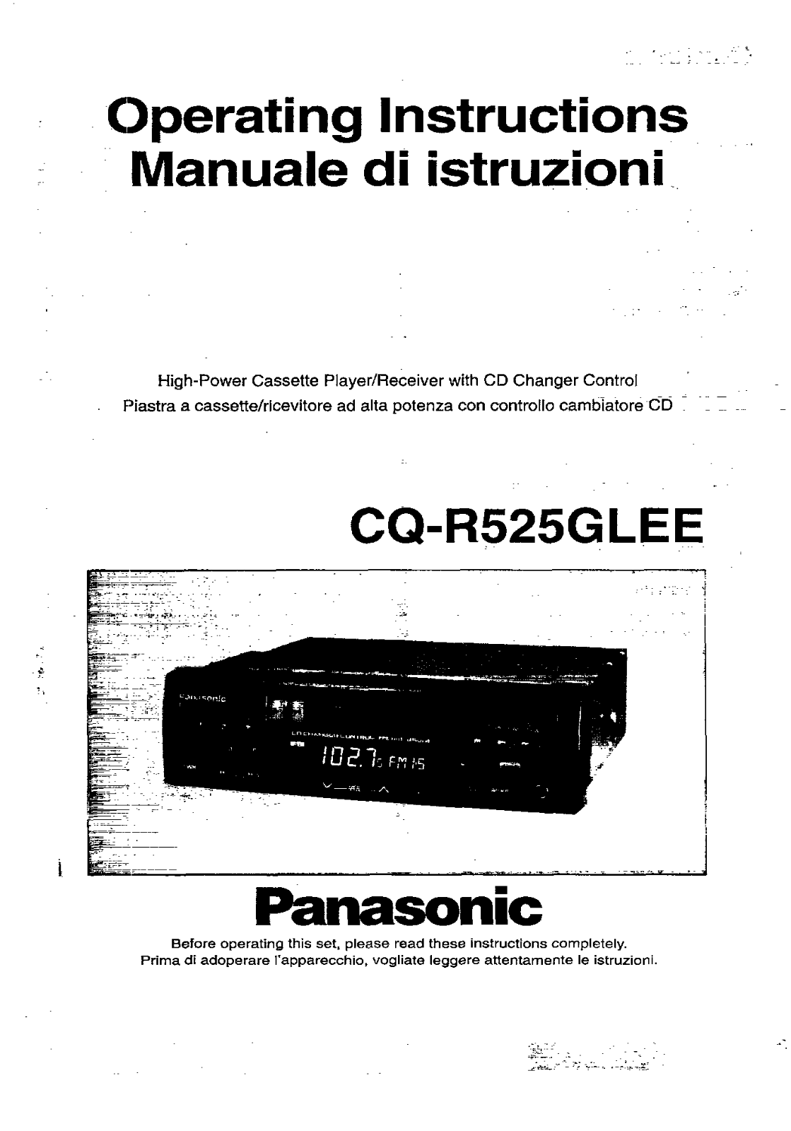 Panasonic CQ-R525GL User Manual