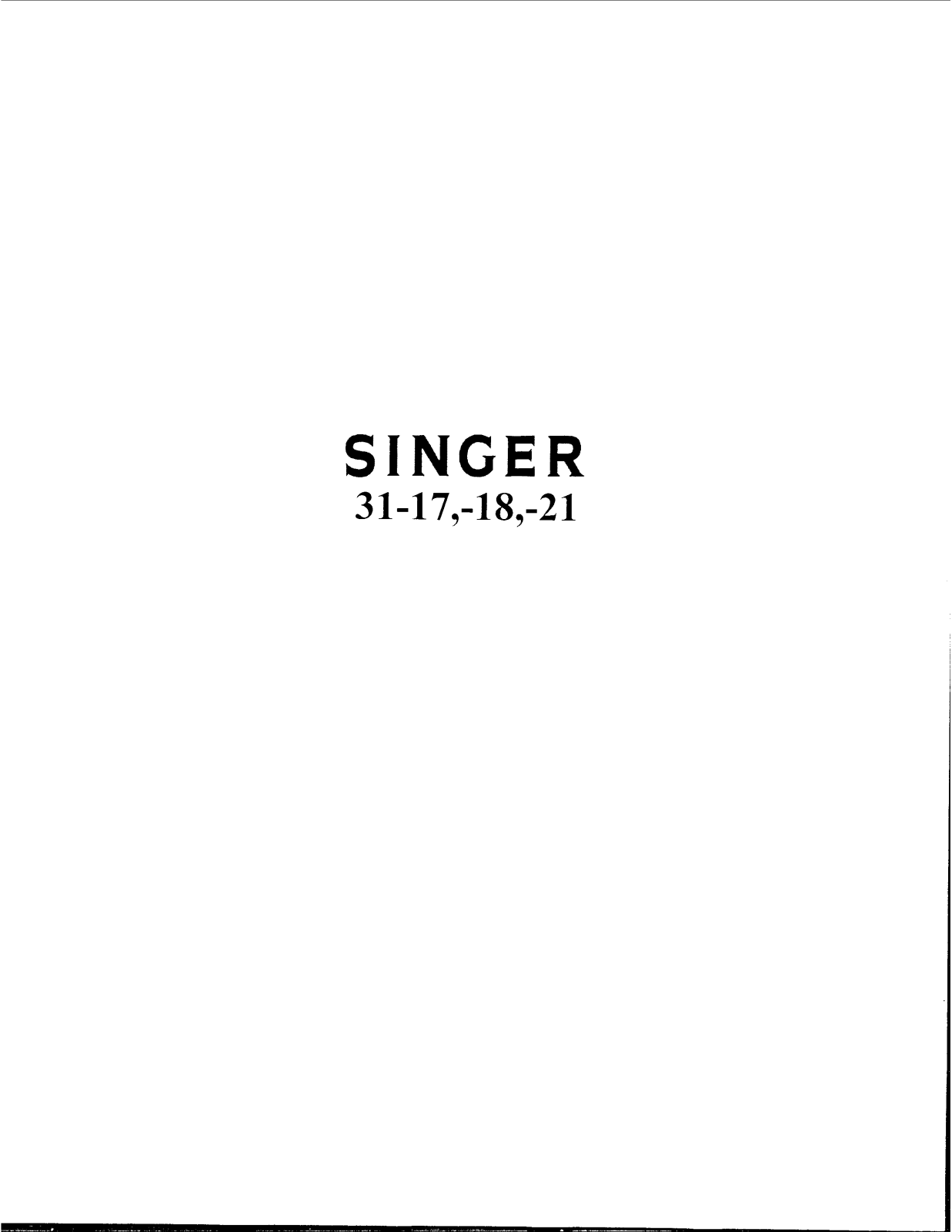 Singer 31-18, 31-17, 31-21 Instruction Manual