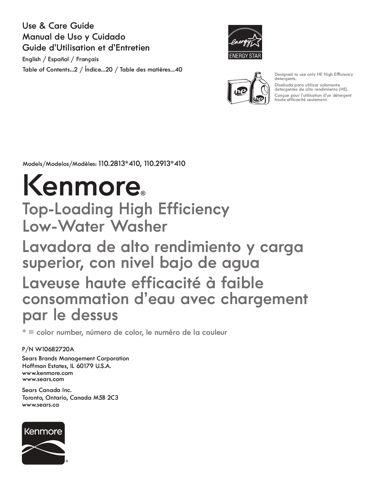 Kenmore 110.28132, 110.28133 User Manual