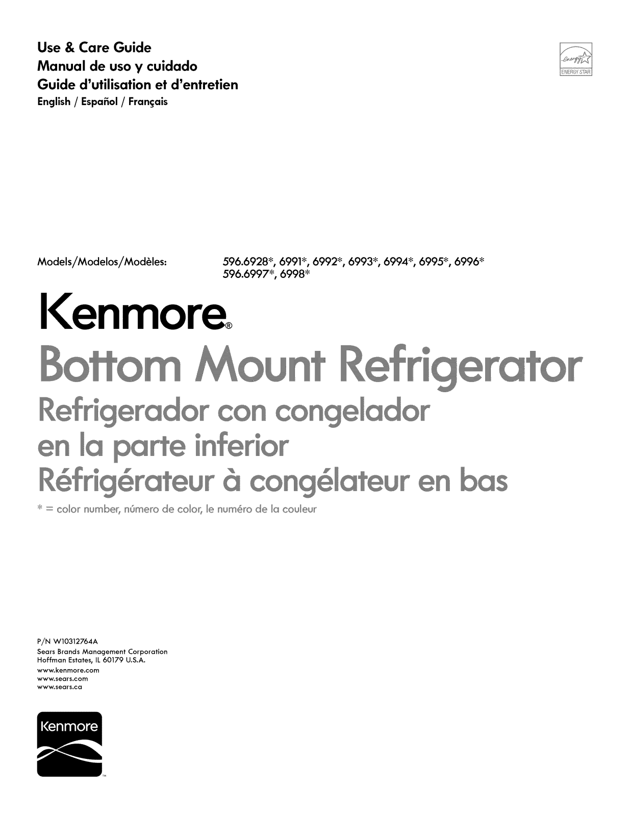 Kenmore 59669989014, 59669989013, 59669989012, 59669989011, 59669989010 Owner’s Manual