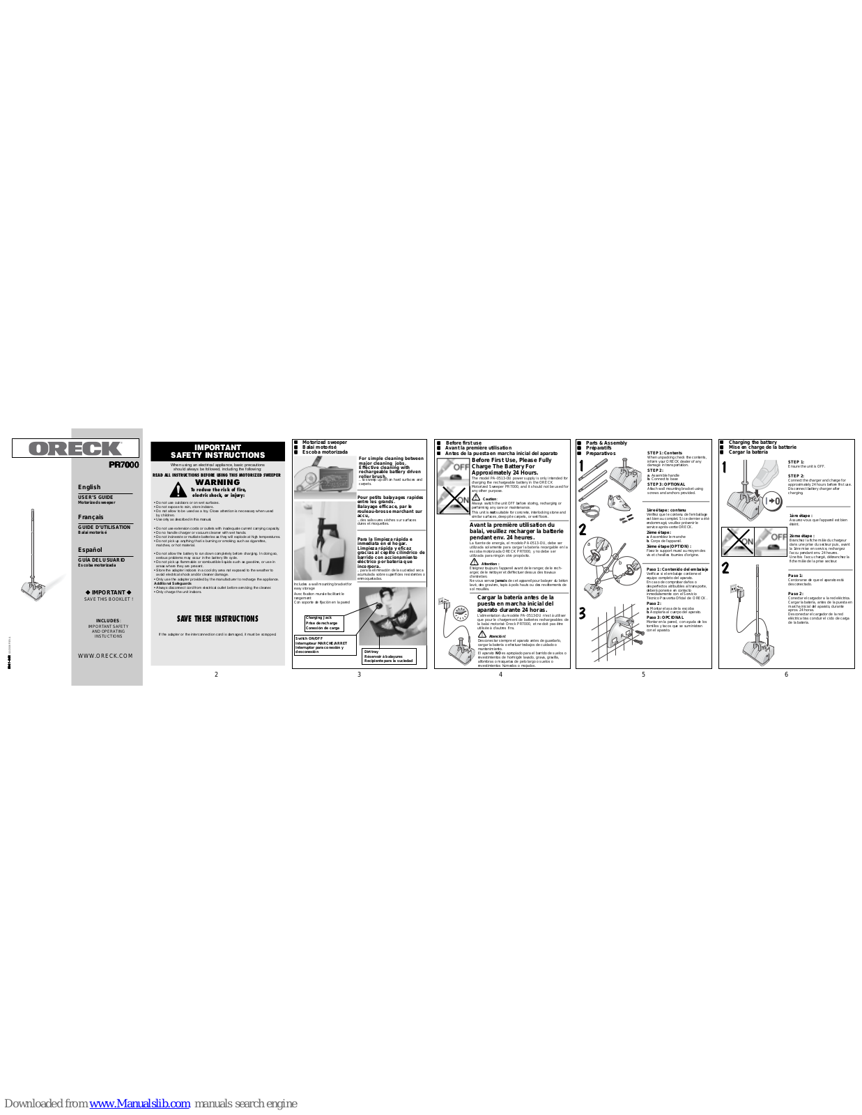 Oreck PR7000 User Manual