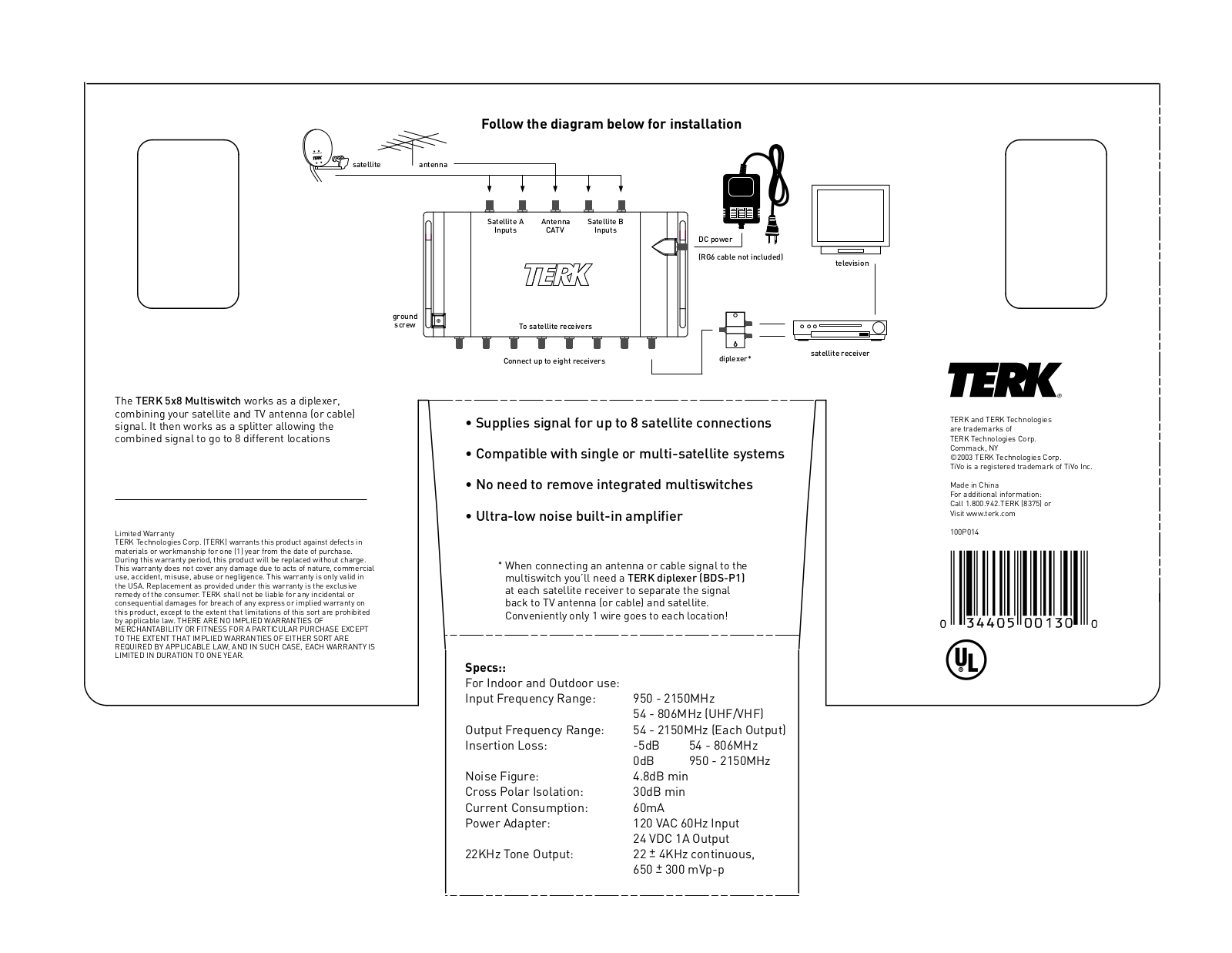 Audiovox BMS58 User Manual