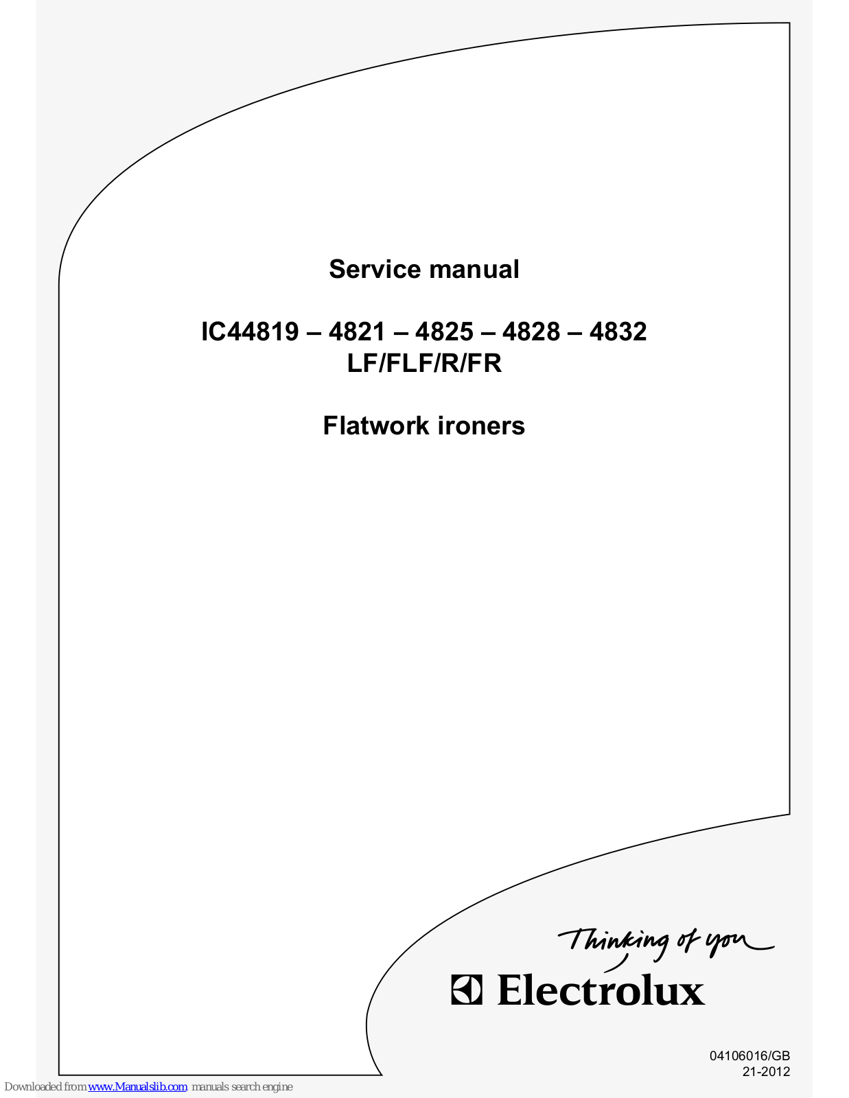 Electrolux IC44819 LF, IC44825 FLF, IC44832 FLF, IC44819 FLF, IC44821 FLF Service Manual