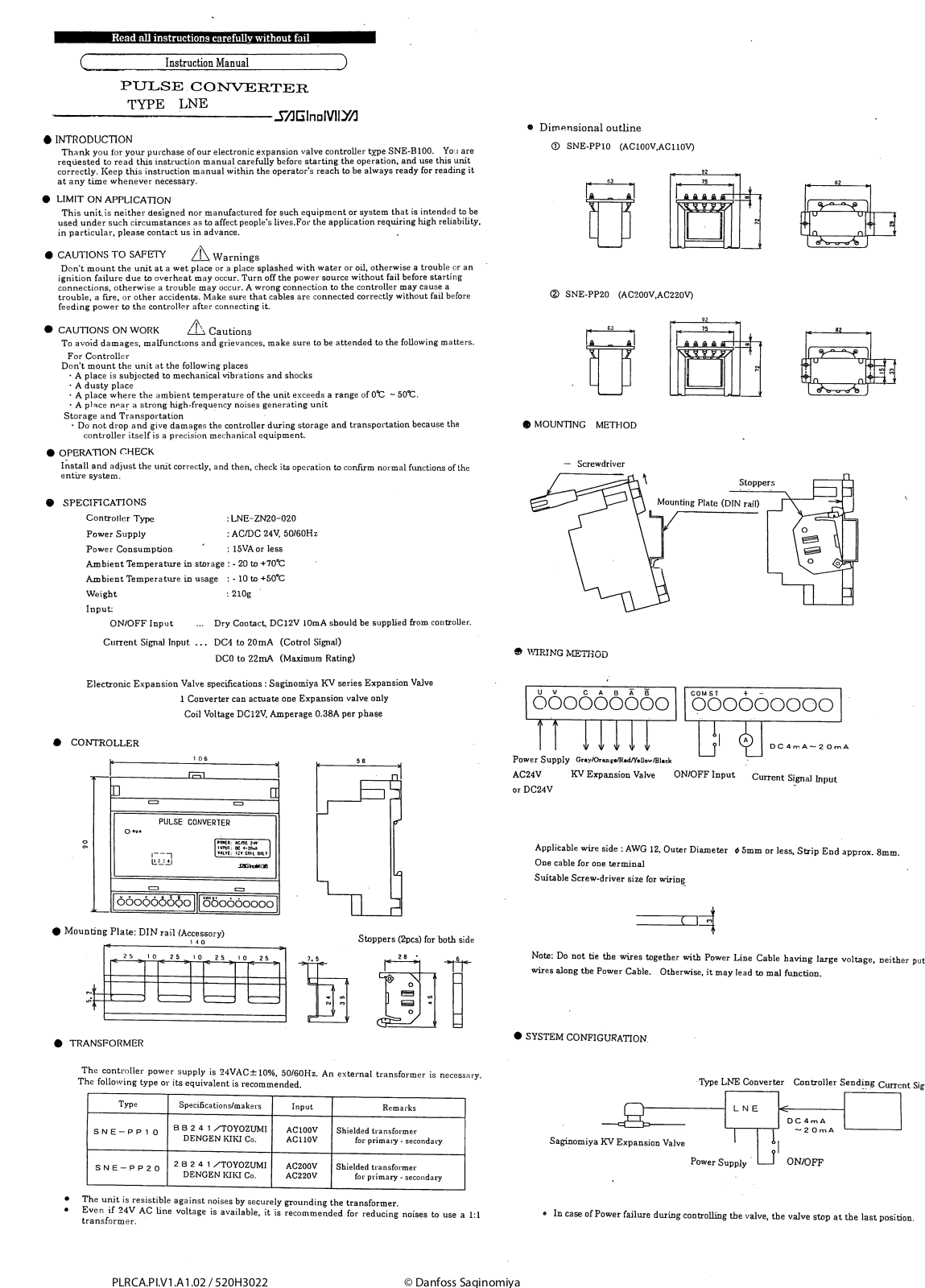 Danfoss LNE Installation guide