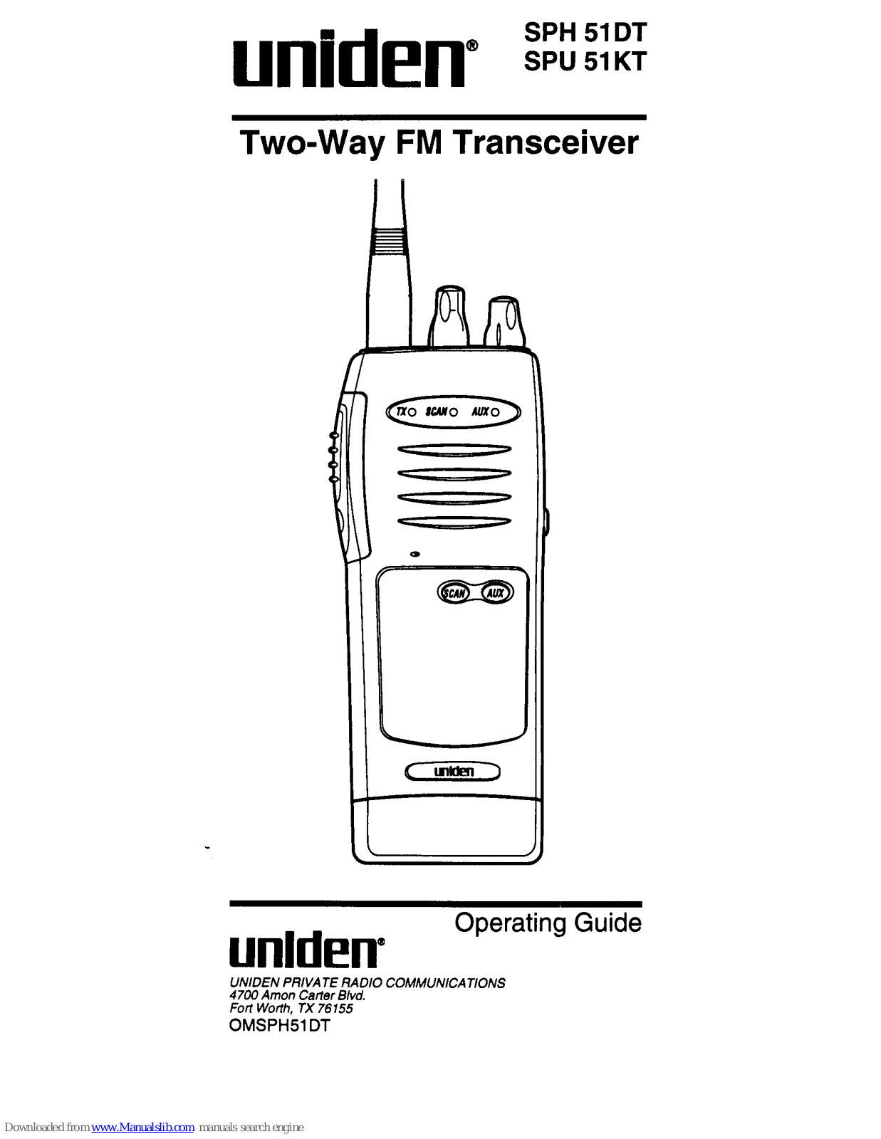 Uniden SPH 51DT, SPU 51KT Operating Manual