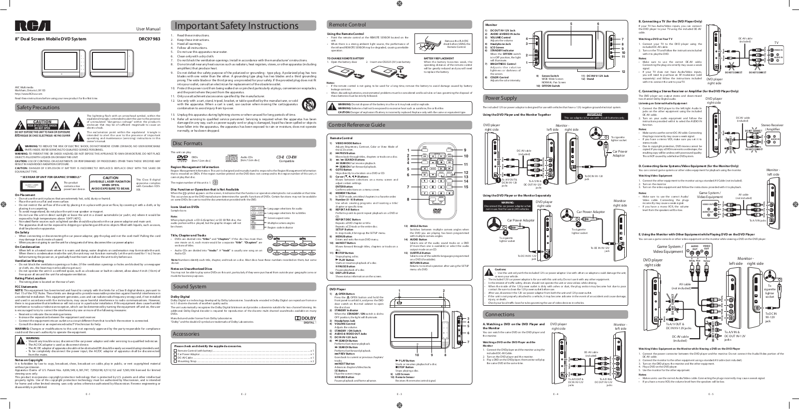 RCA DRC97983 User Manual