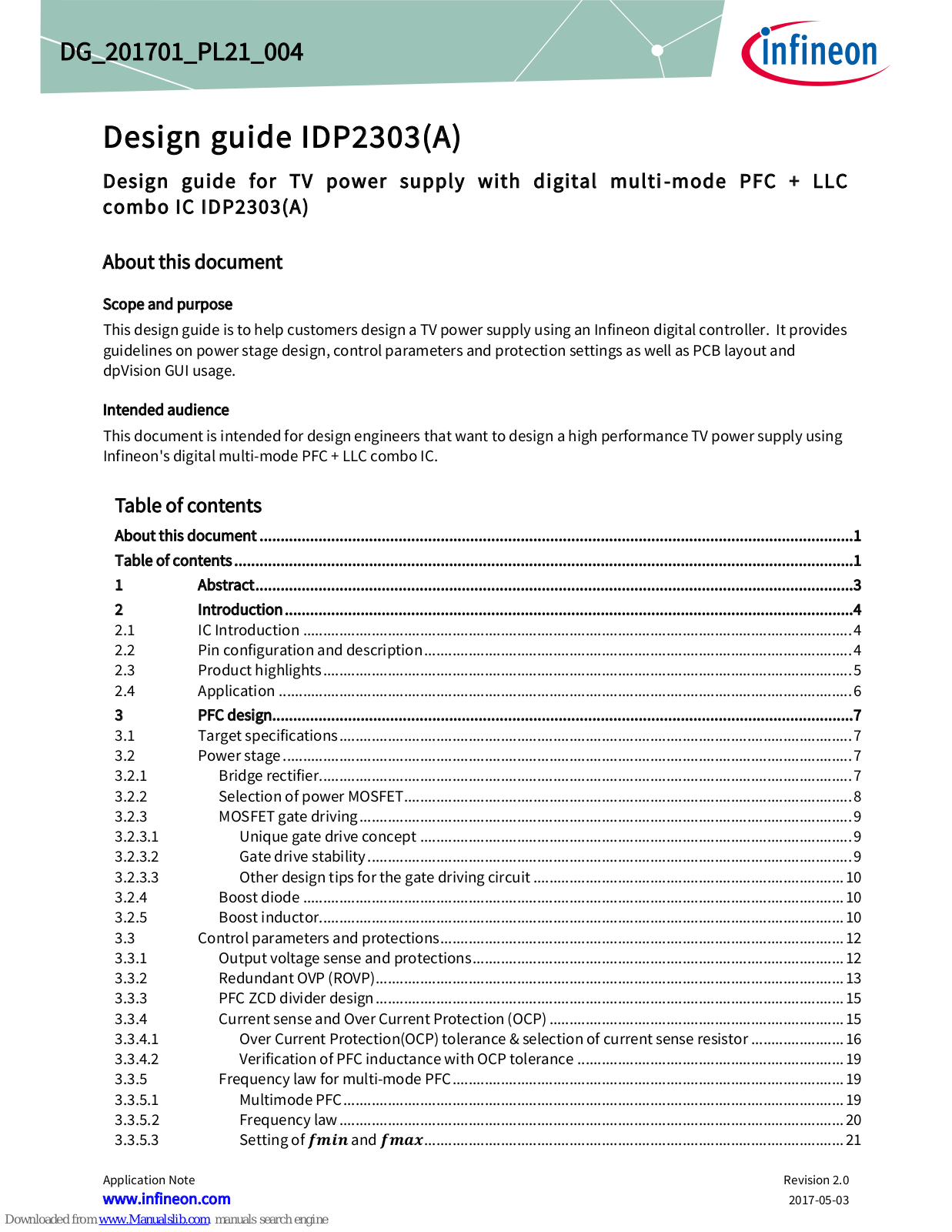 Infineon IDP2303, IDP2303A Design Manual