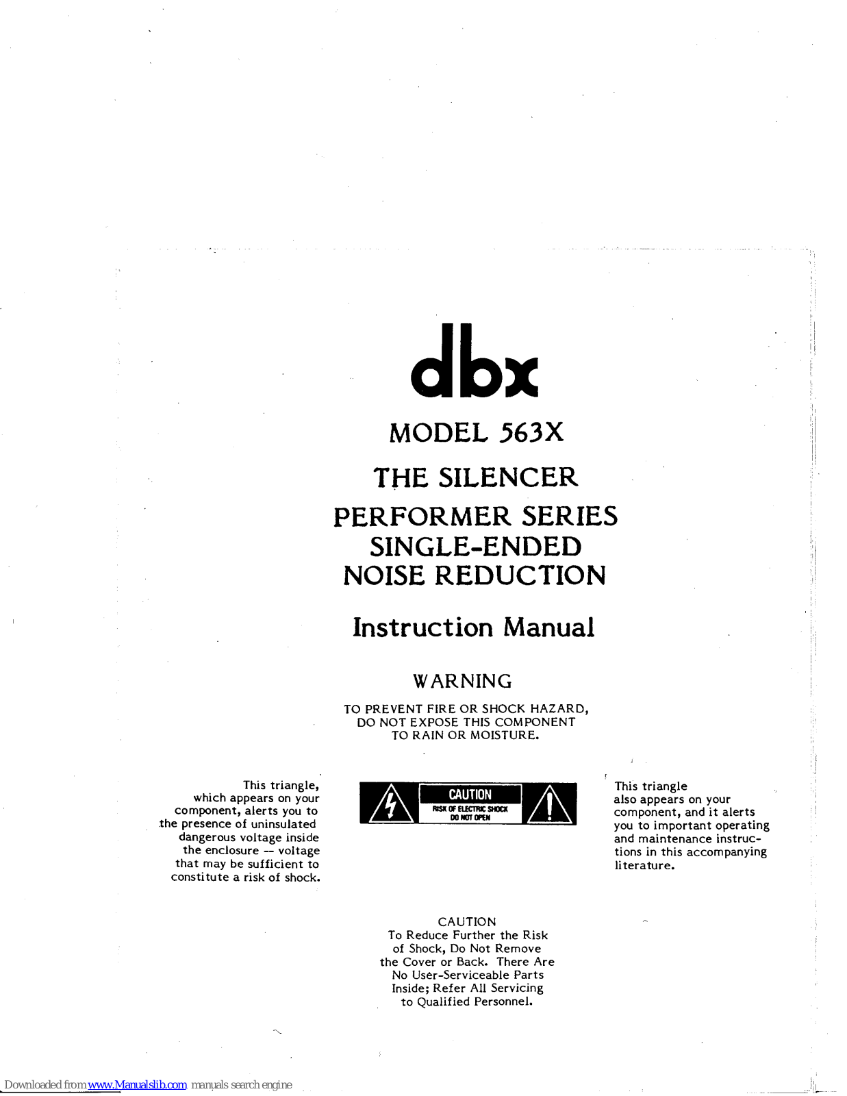 dbx The Silencer 563X Instruction Manual