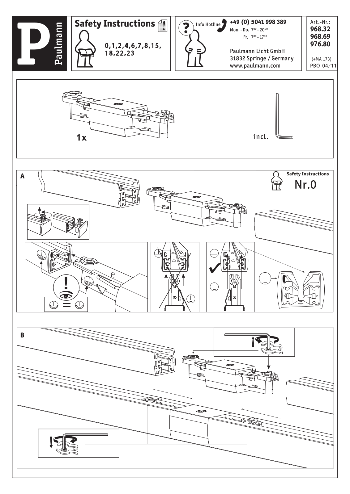 Paulmann 96832, 96869, 97680 Safety instructions - ManualMachine.com