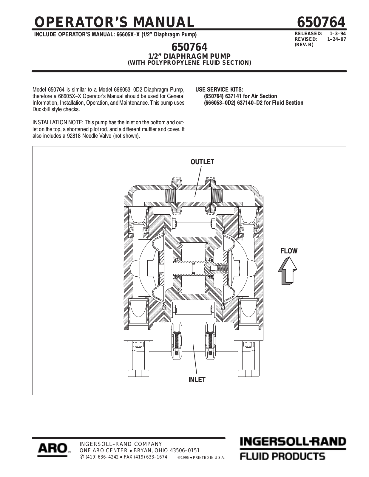 Ingersoll-Rand 650764 User Manual