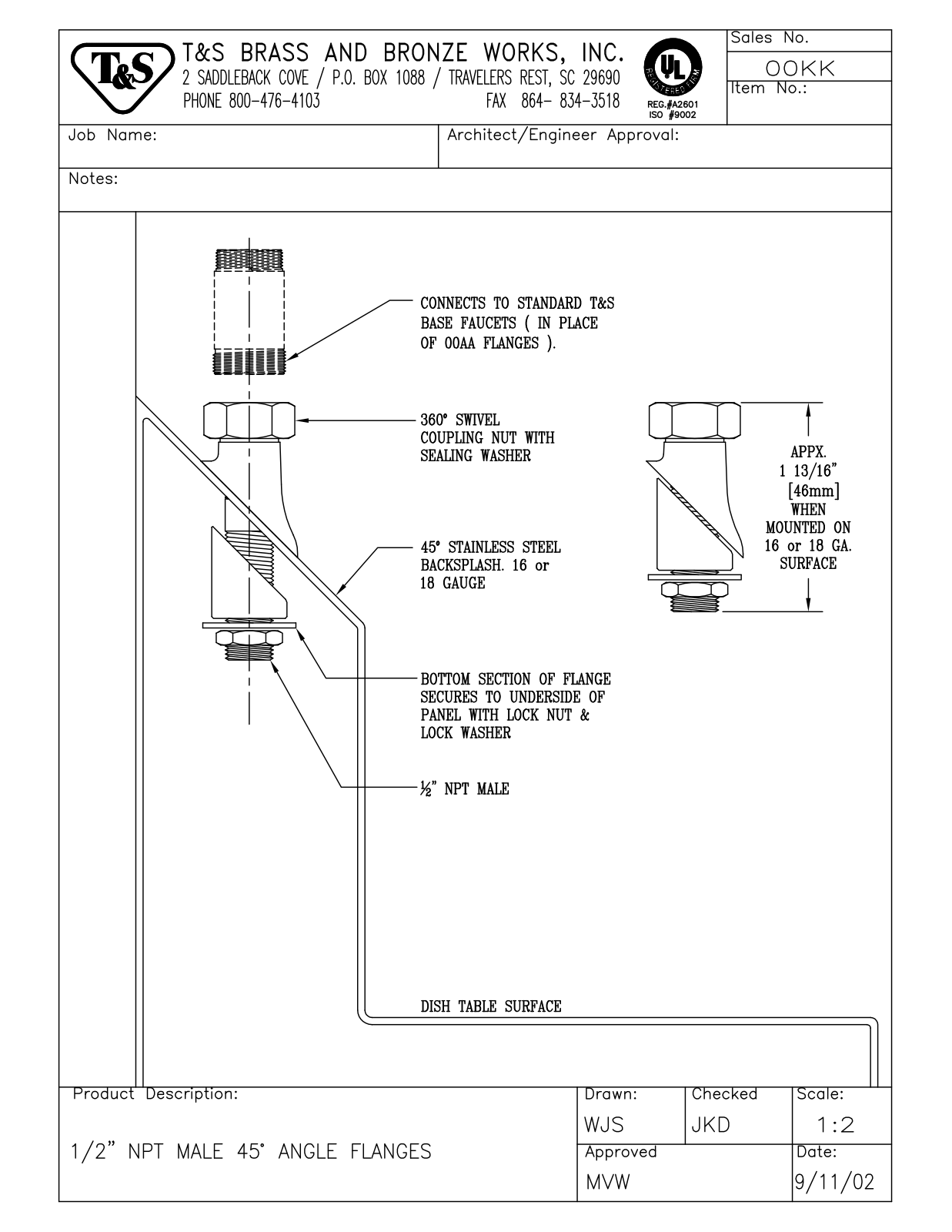 T&S Brass 00KK User Manual