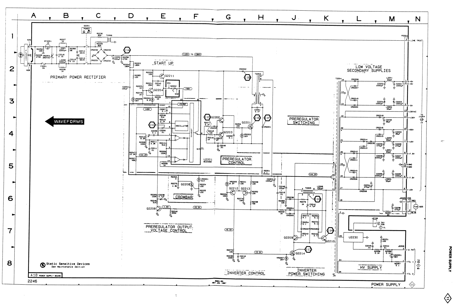 Tektronix 2246 schematic