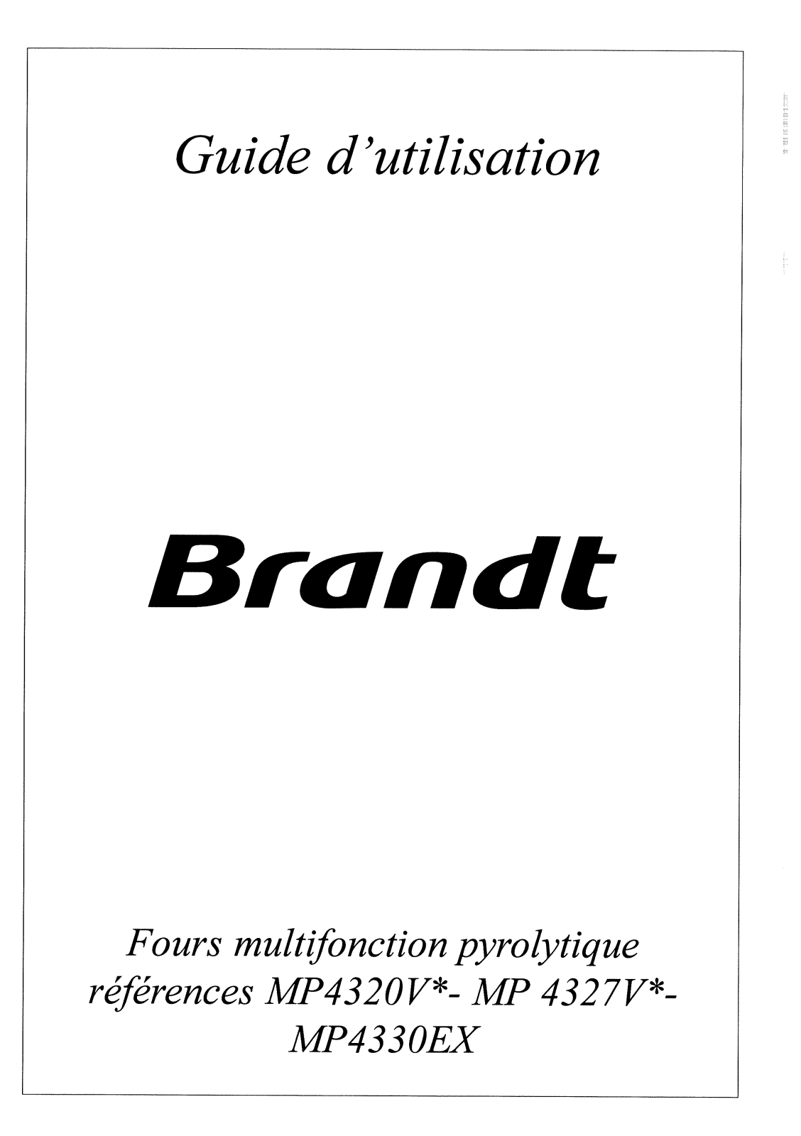 BRANDT MP4330RB User Manual