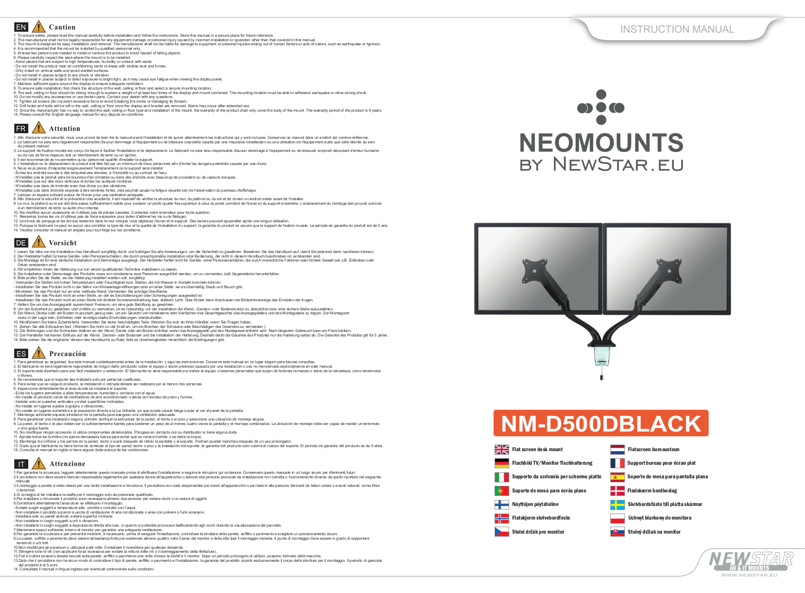 Newstar NM-D500DBLACK User Manual