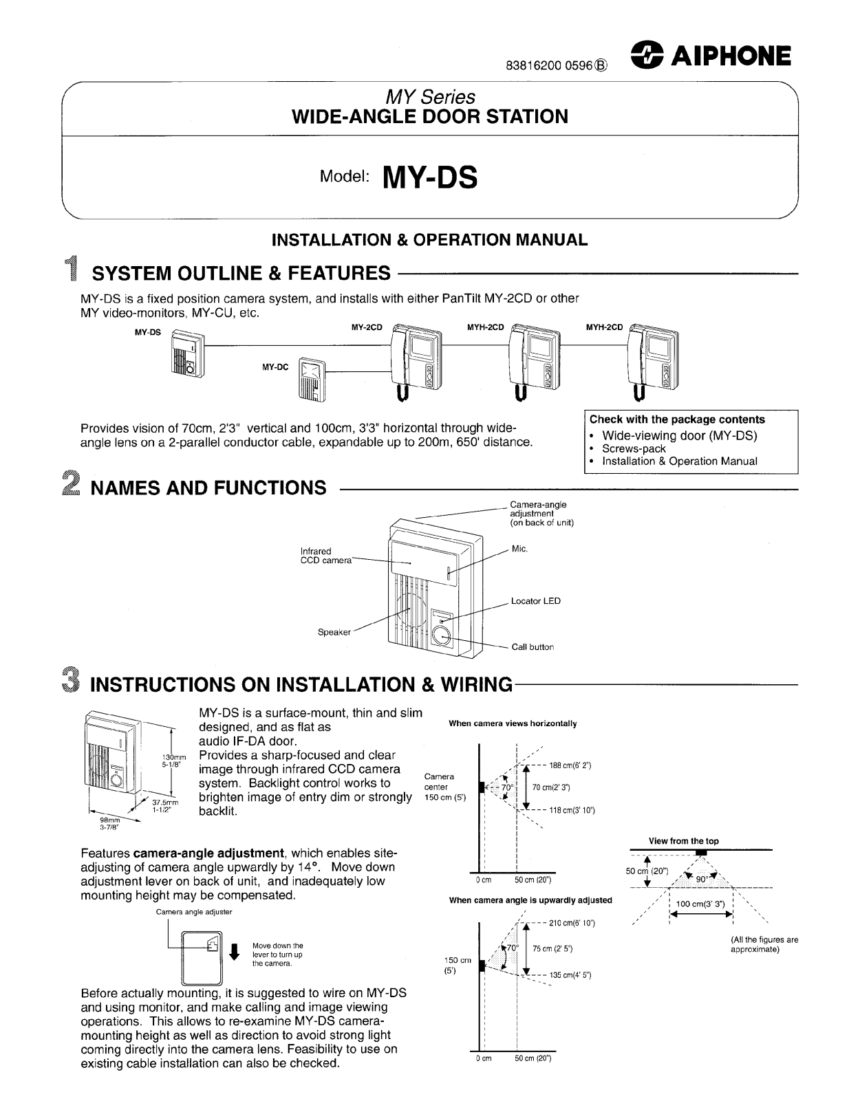 Aiphone MY-DS User Manual