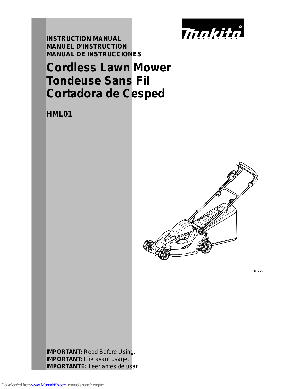 Makita HML01 Instruction Manual