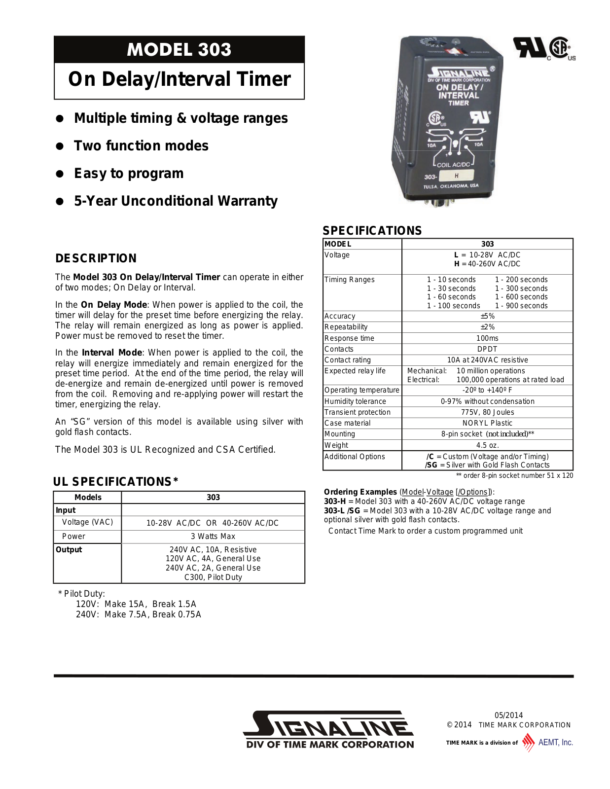 Time Mark 303 Data Sheet