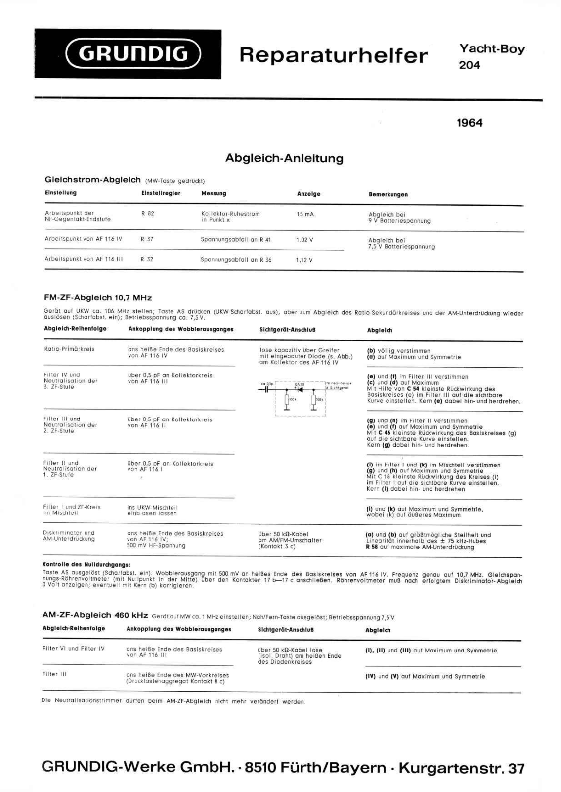 Grundig Yacht-Boy-204 Service Manual