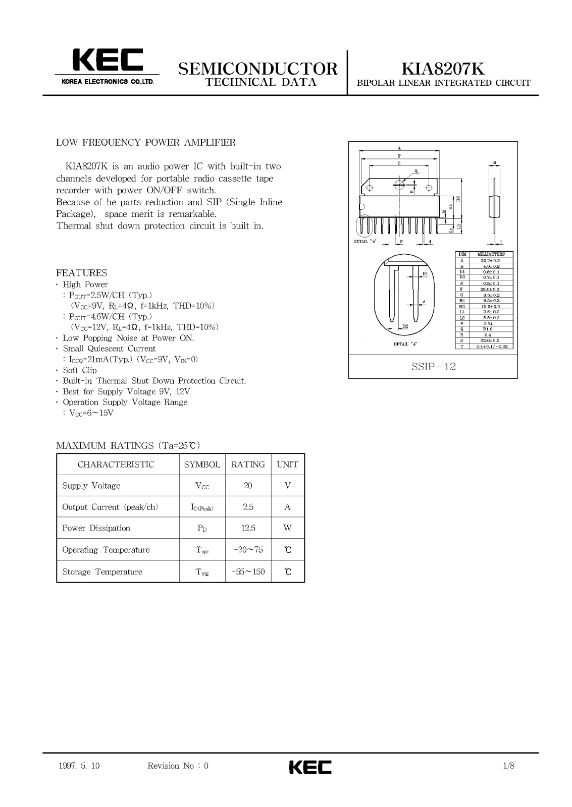 KEC KIA8207K Datasheet