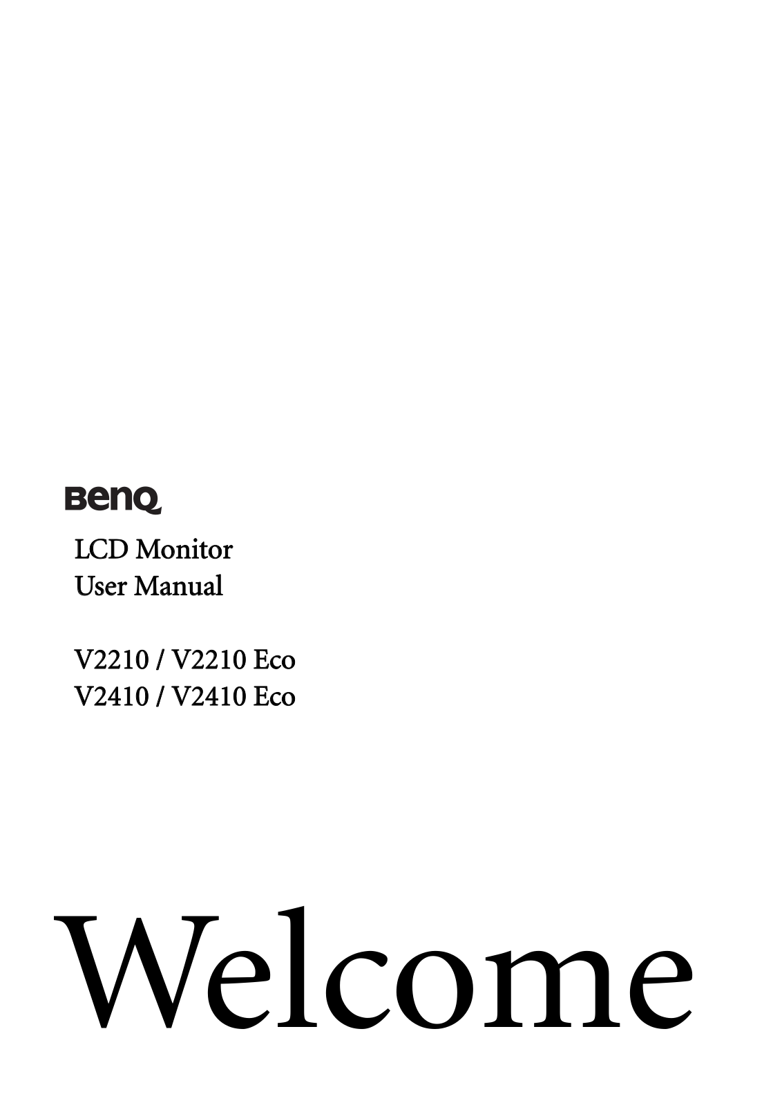 Benq V2210, V2210 ECO, V2410, V2410 ECO User Manual