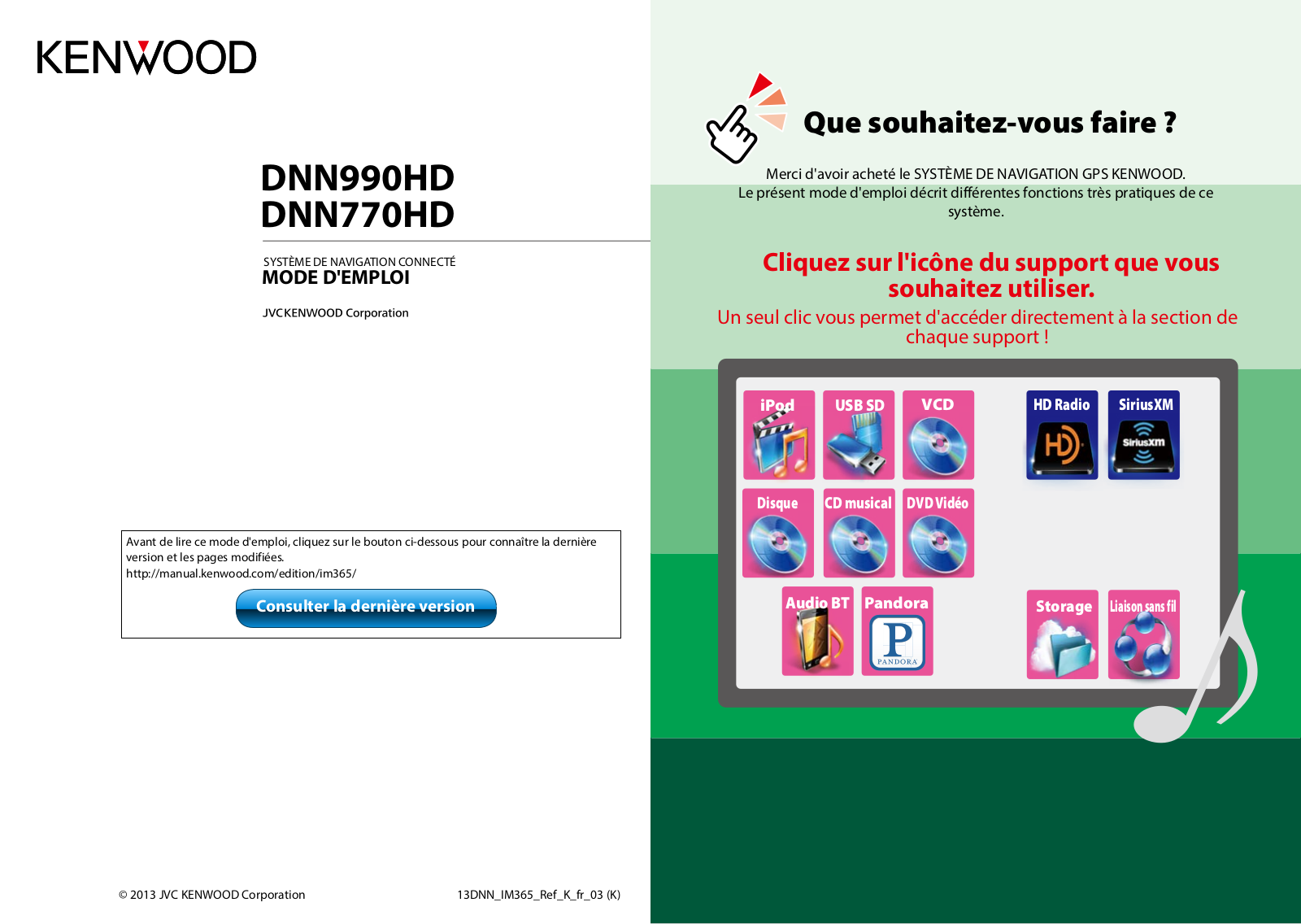 KENWOOD DNN 770 HD Instruction Manual