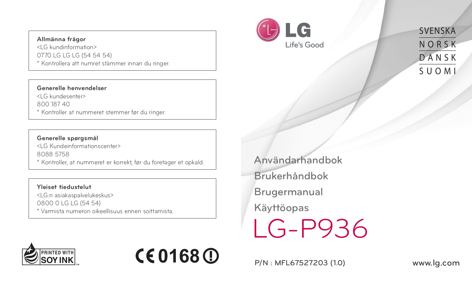 LG LGP936 Owner’s Manual