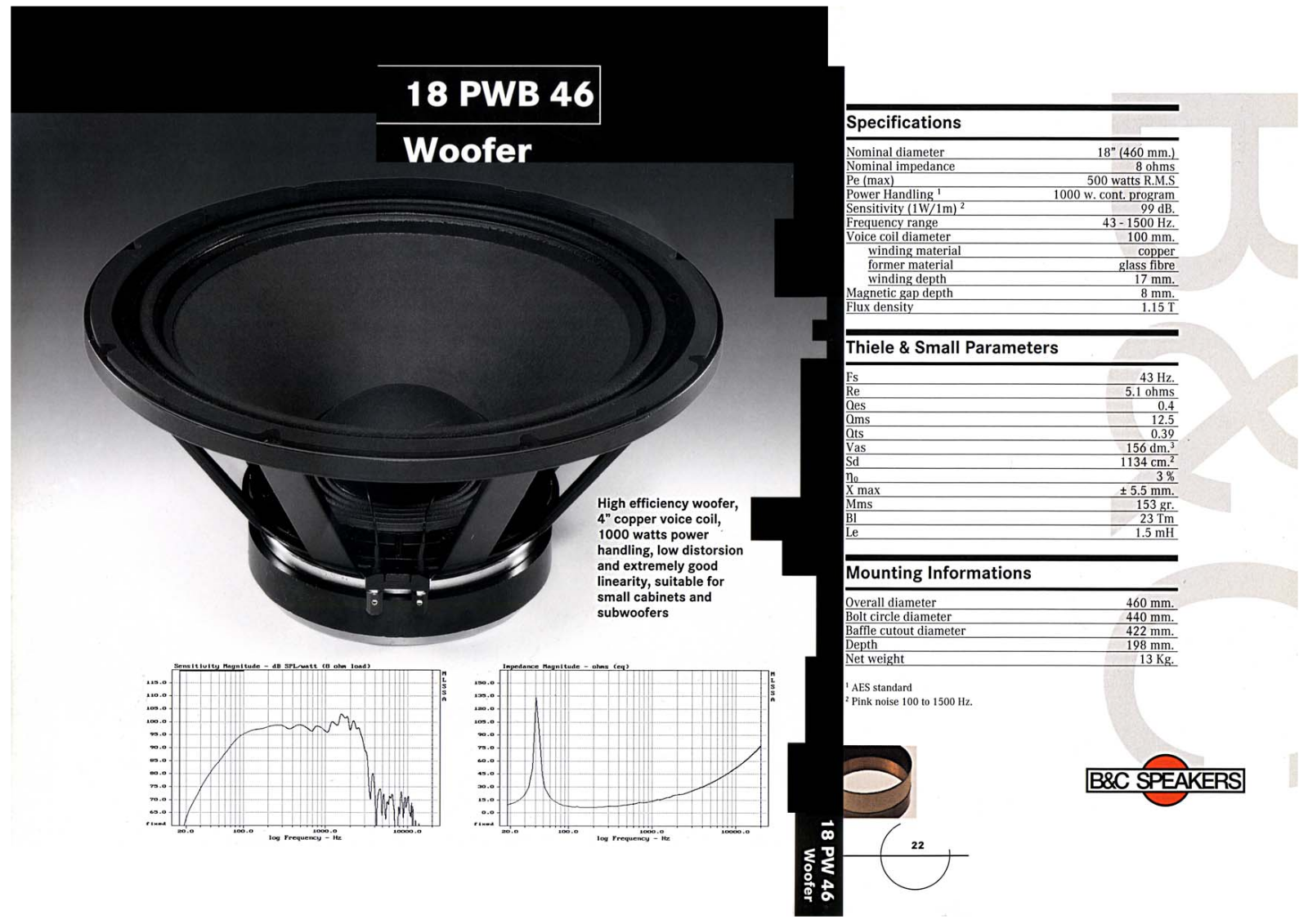 B&C Speakers 18P WB 46 User Manual