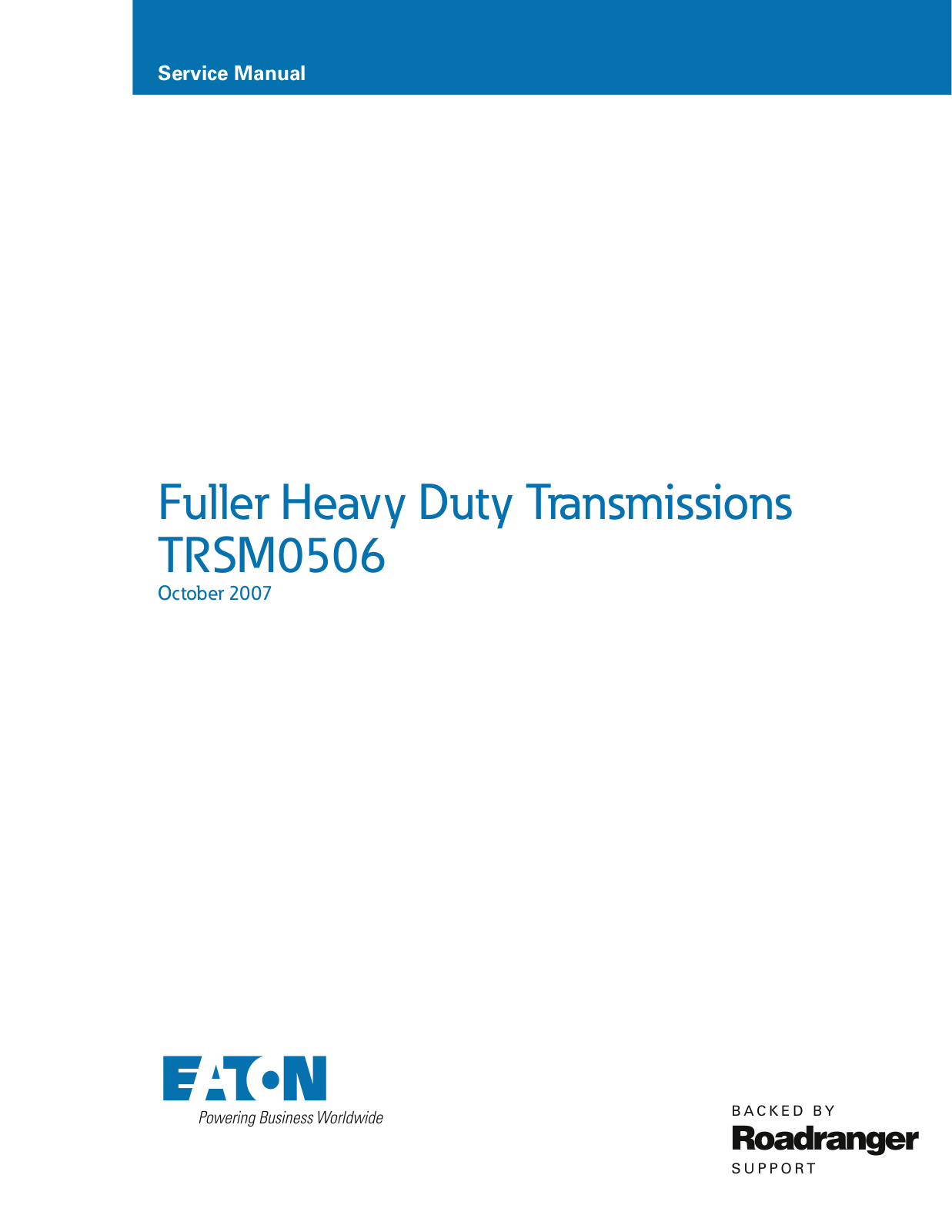 Eaton Transmission RTO-958LL Service Manual