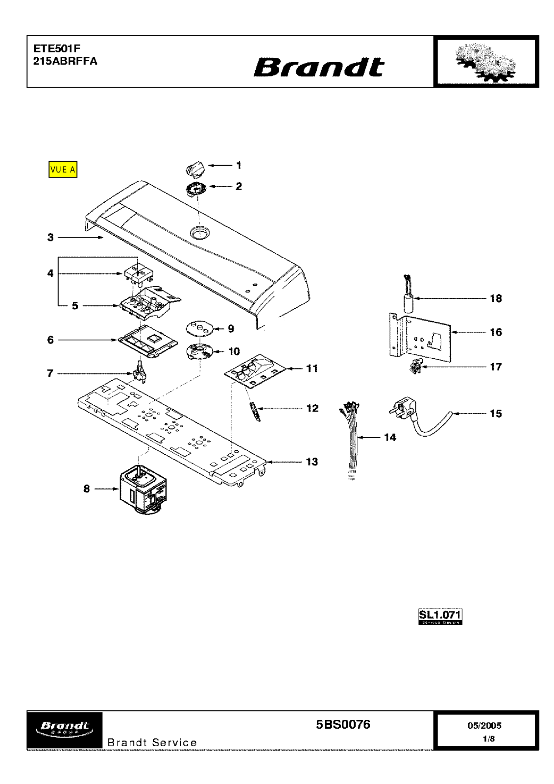 BRANDT ETE 501 F User Manual