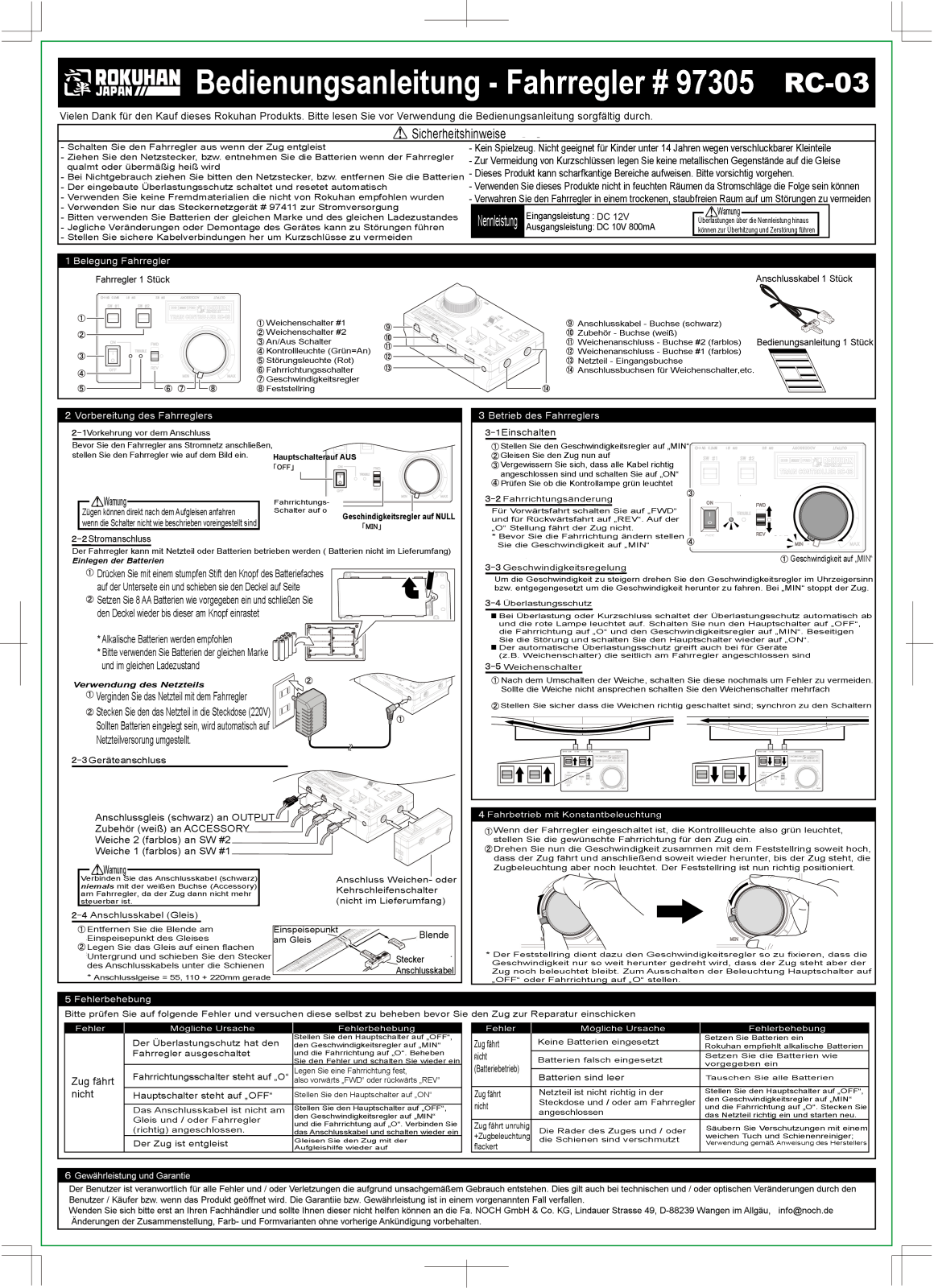 Rokuhan RC03 User guide