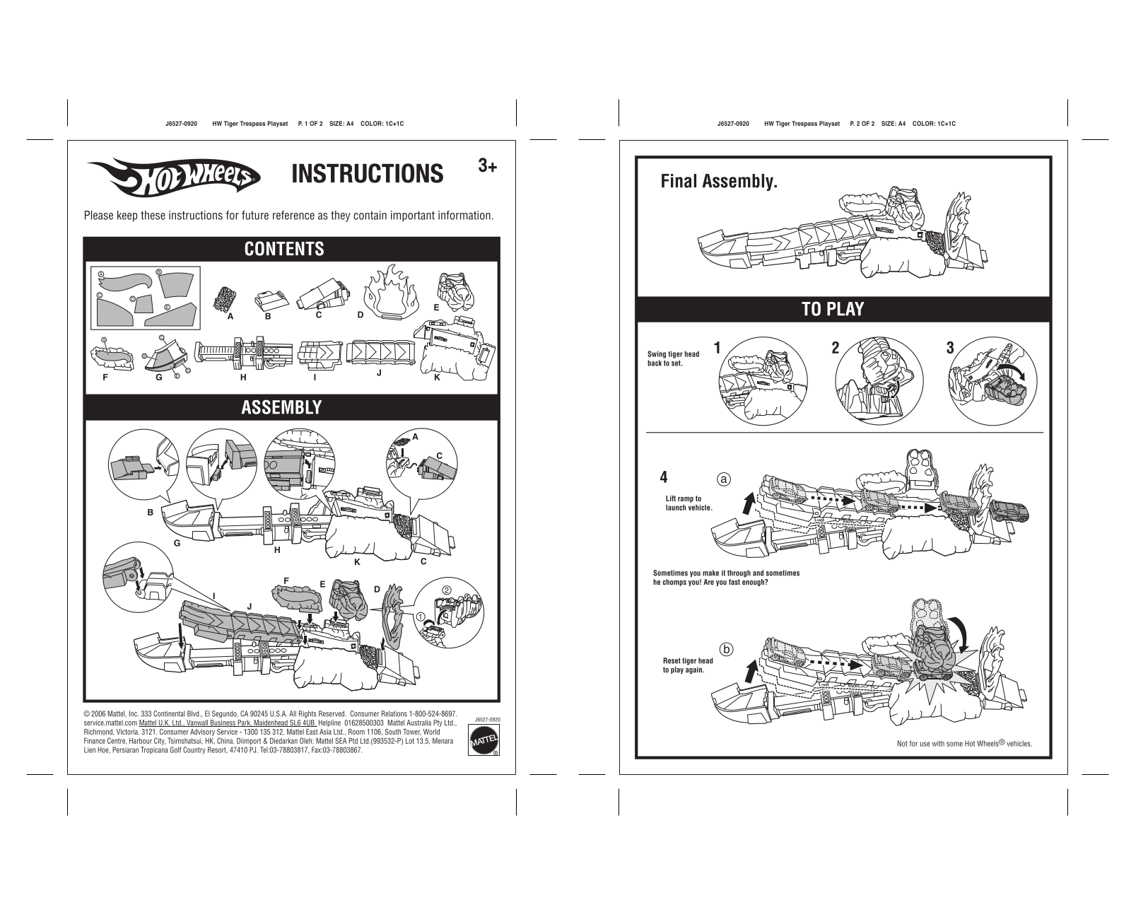 Fisher-Price J6527 Instruction Sheet