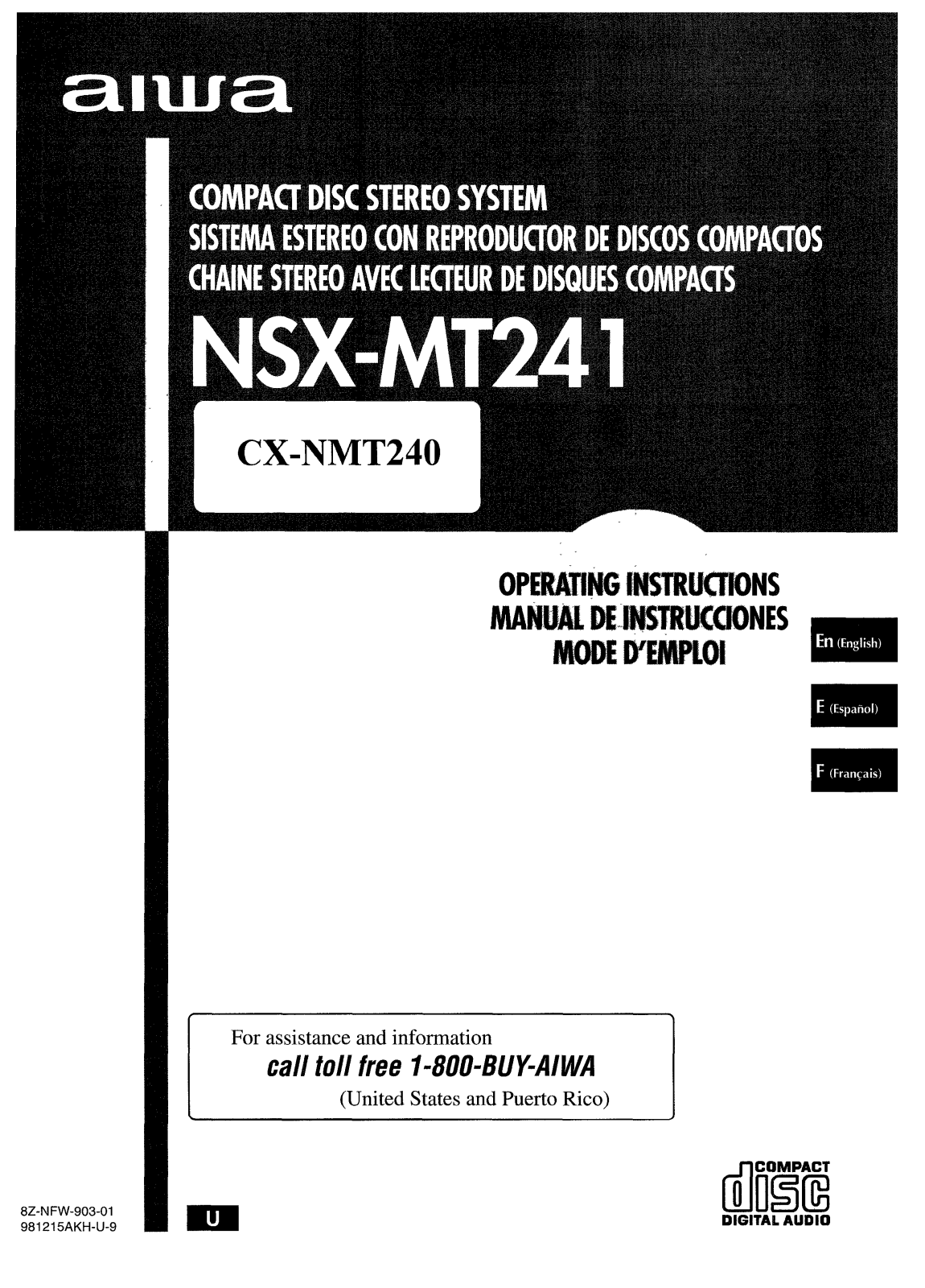 Aiwa NS-XMT240 Owners Manual