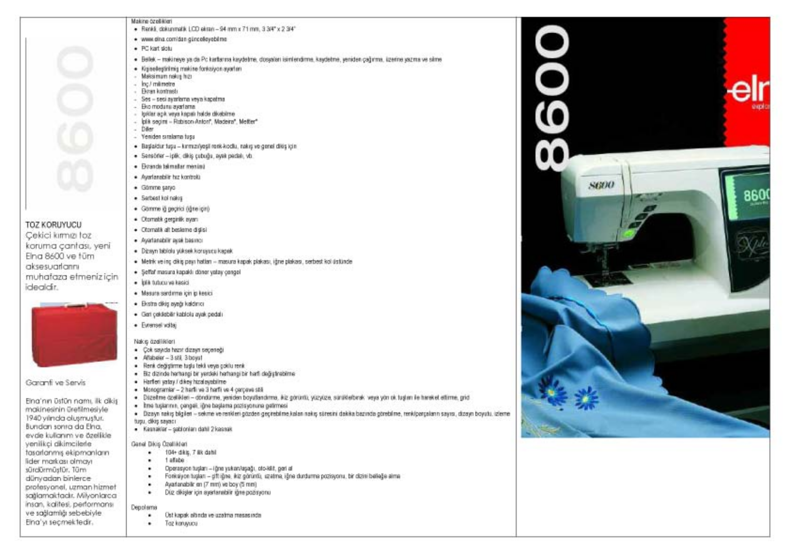 Elna 8600 BROCHURE