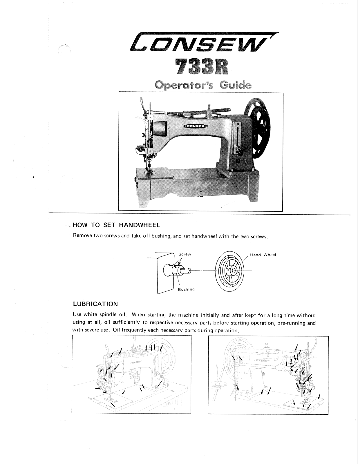 CONSEW 733R Operator Guide