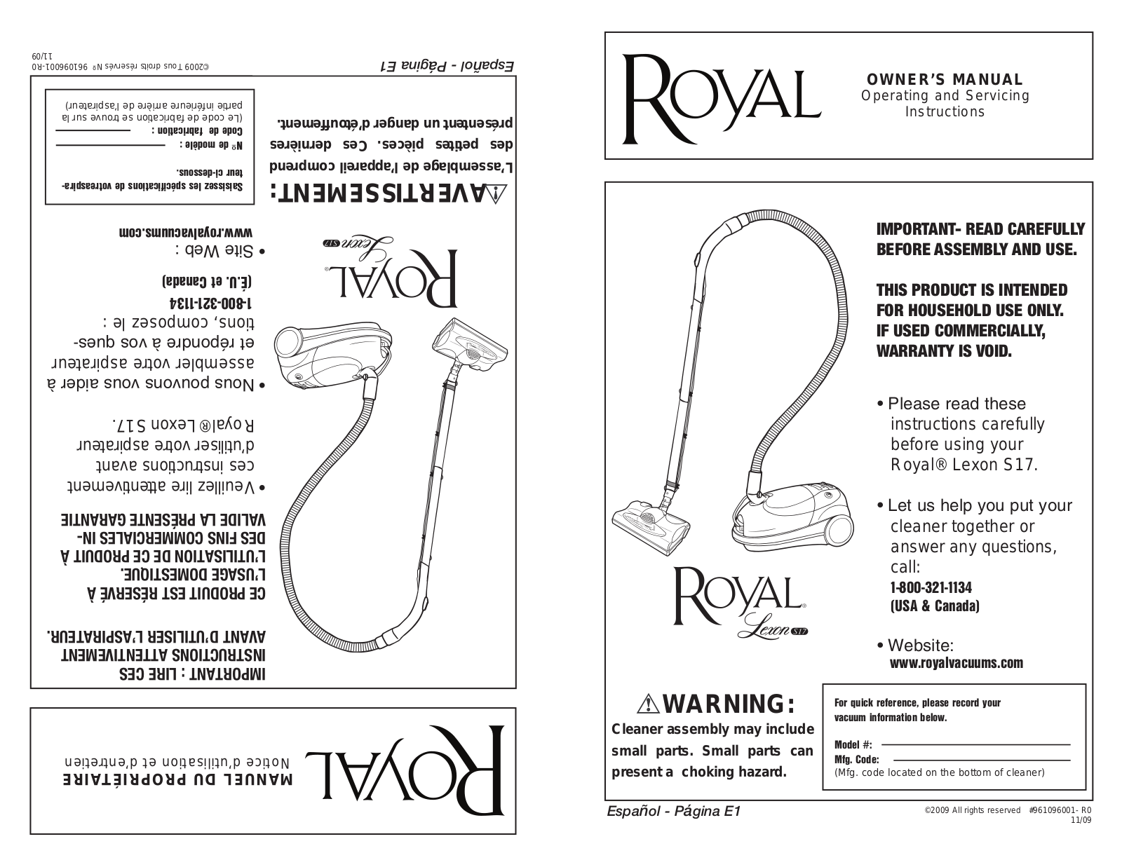 ROYAL SR30017 User Manual