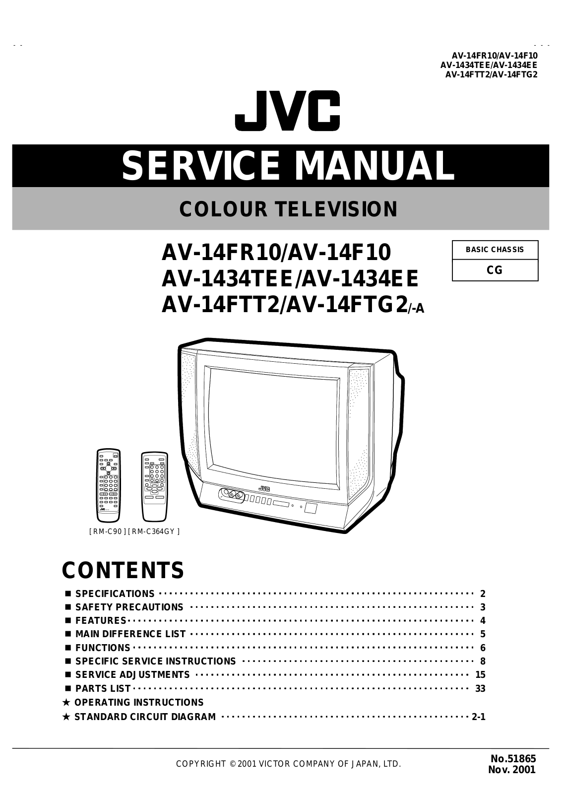 JVC AV-14FR10, AV-14F10 Schematic