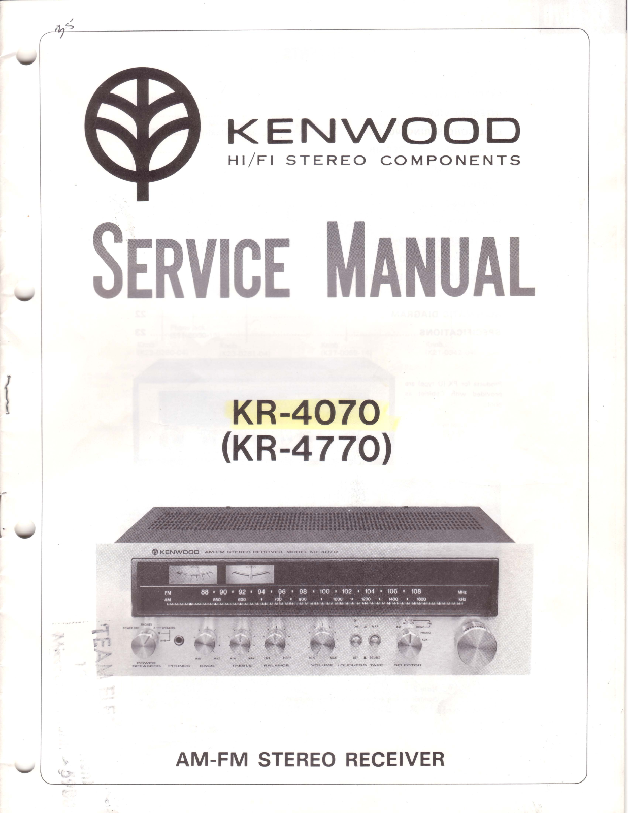 Kenwood KR-4070, KR-4770 Service manual
