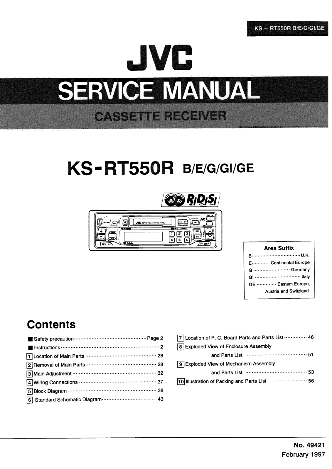 JVC KSRT-550-R Service manual