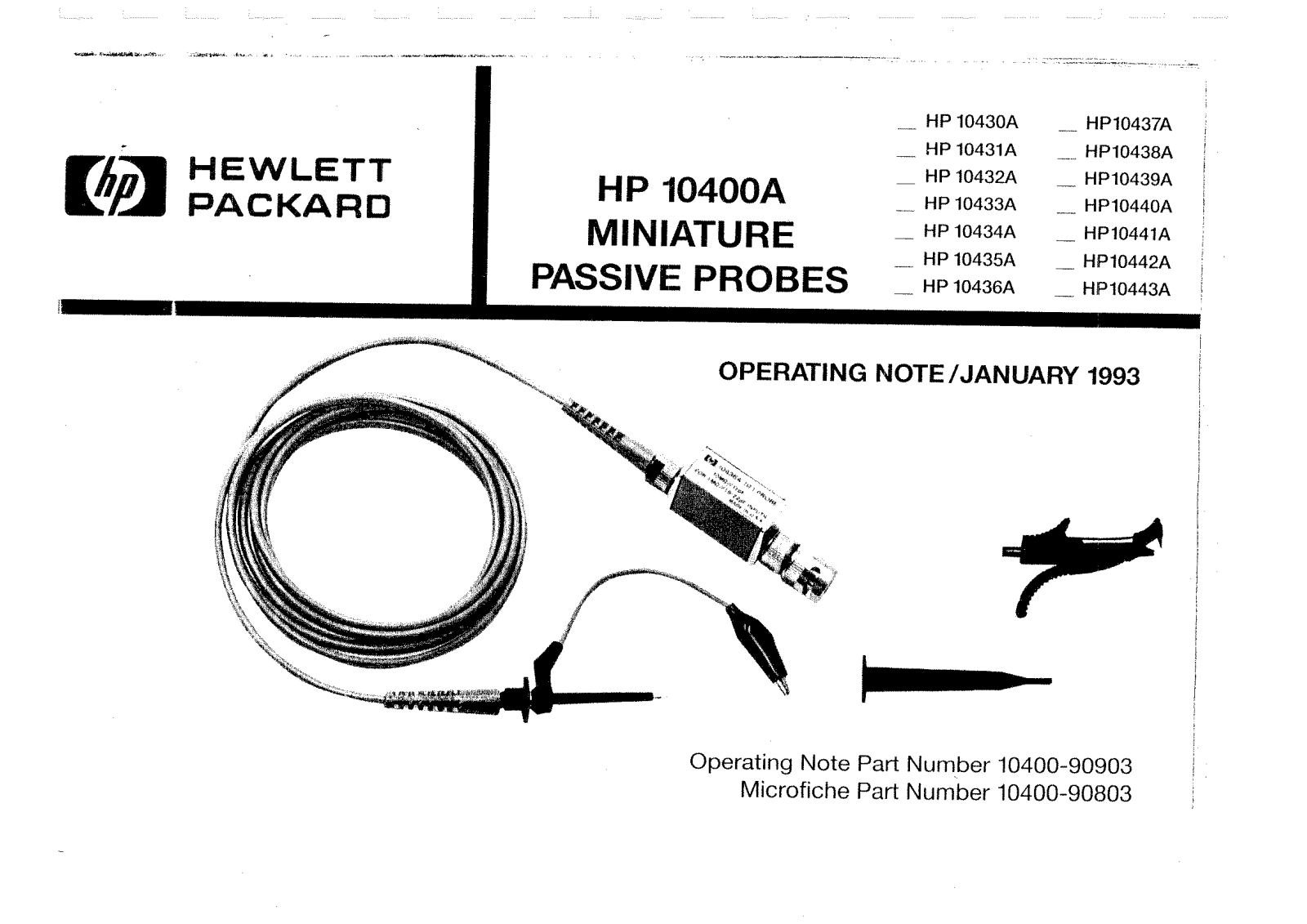 Hewlett-Packard 10442A, 10440A, 10438A, 10441A, 10439A User Manual