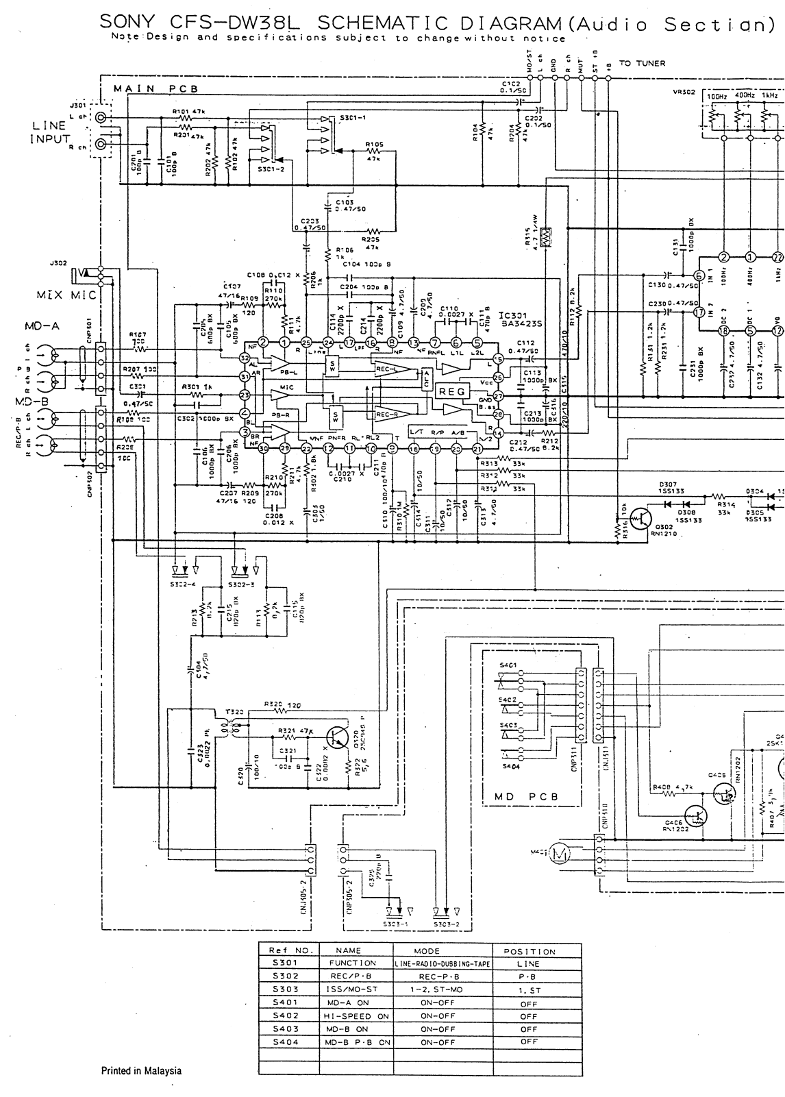 Sony CFS-DW38L Service Manual