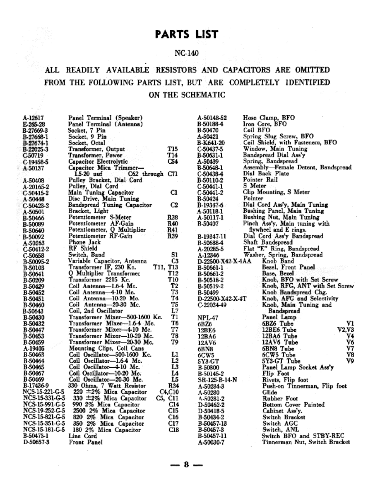 NATIONAL RADIO NC-140 User Manual (PAGE 08)